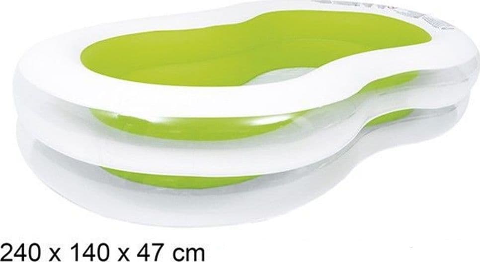 PISCINA GONFIABILE SAGOMATA FAMIGLIA POOL 240X140X47 CM TRASPARENTE VERDE 016090 - 5