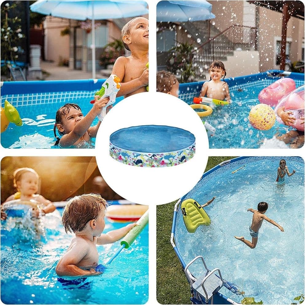 PISCINA ROTONDA 150X25 CM MOTIVO FONDO DEL MARE PER BAMBINI GIARDINO ESTATE 016093 - 7