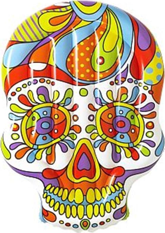 MATERASSO ISOLA GONFIABILE PER PISCINA 193X141 CM DESIGN POP SKULL GALLEGGIANTE 016157 - 4