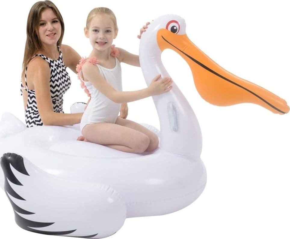 GONFIABILE A FORMA DI PELLICANO BIANCO MATERASSO PISCINA ESTATE MARE 128X115X84CM 016143 - 3