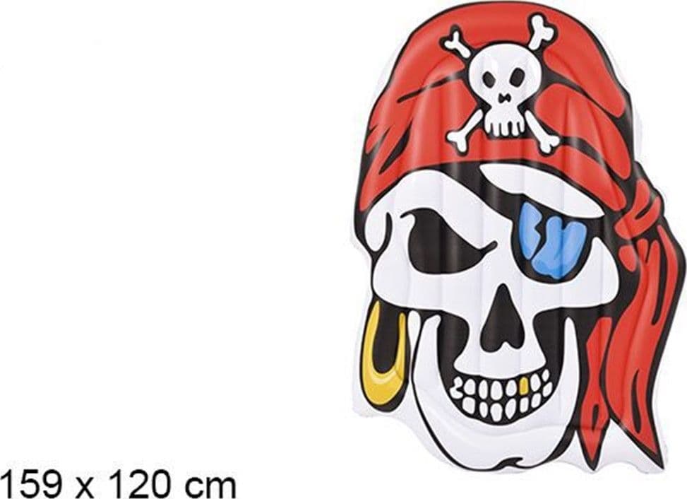MATERASSINO GONFIABILE ISOLA GALLEGGIANTE A FORMA DI TESCHIO PIRATA 159X120CM 016146 - 4