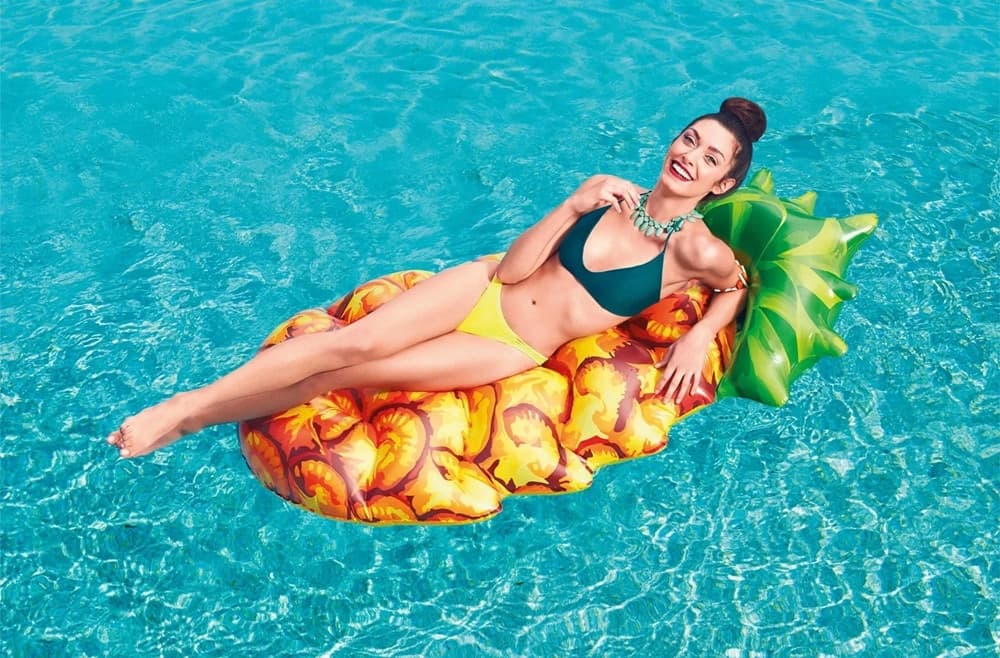 MATERASSINO GONFIABILE GRAFICA REALISTICA ANANAS GALLEGGIANTE PISCINA 174X96CM 016162 - 8
