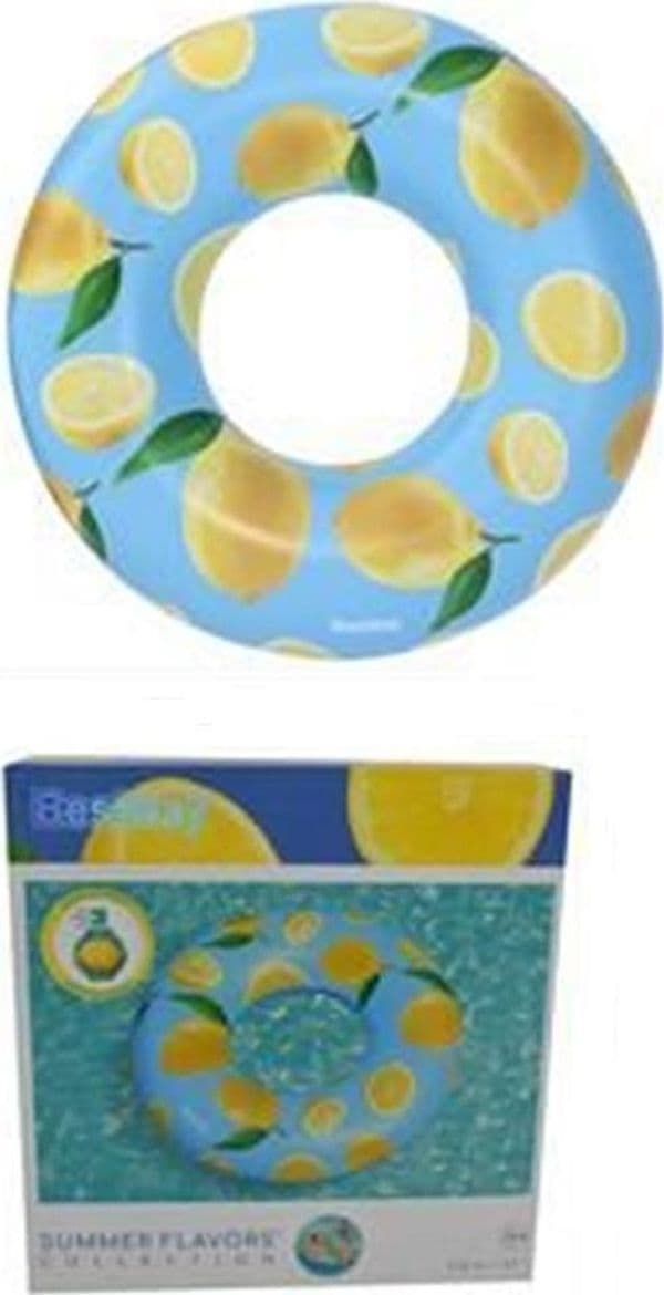 CIAMBELLA SALVAGENTE GONFIABILE PER PISCINA STAMPA AL LIMONE PROFUMATO Ø119CM 019976 - 9