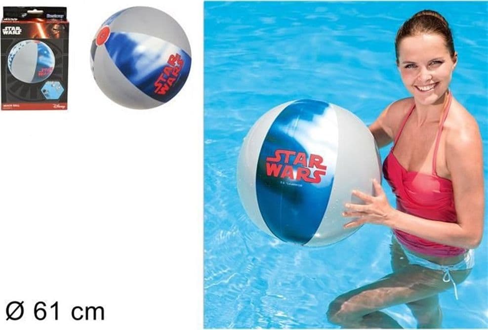 PALLONE MARE SPIAGGIA SPICCHI BLU GRIGIO STAR WARS 61 CM GONFIABILE BAMBINI 019969 - 2