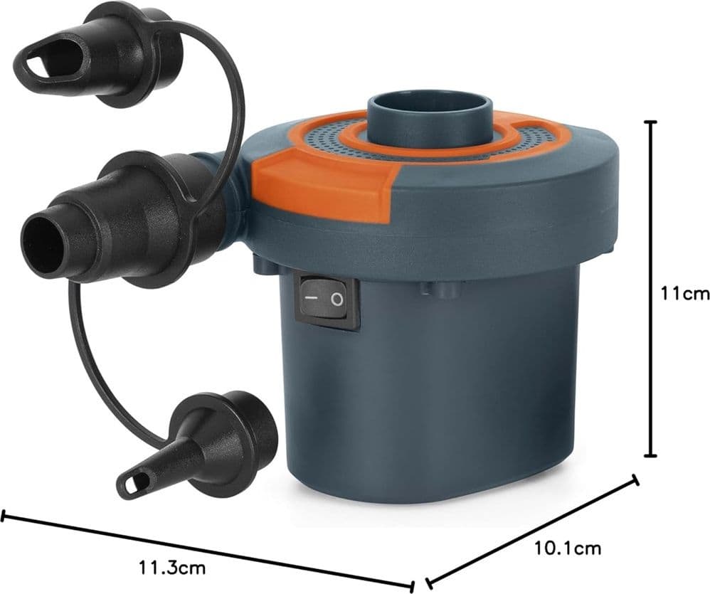 POMPA AD ARIA ELETTRICA DI GONFIAGGIO CON ADATTATORI PER VALVOLE 220V PORTATILE 020053 - 5