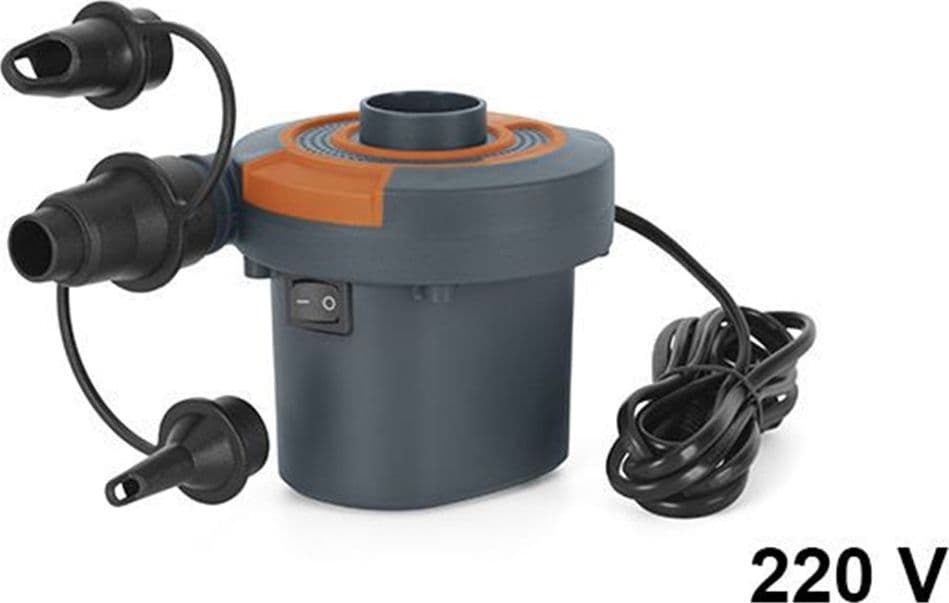 POMPA AD ARIA ELETTRICA DI GONFIAGGIO CON ADATTATORI PER VALVOLE 220V PORTATILE 020053 - 8