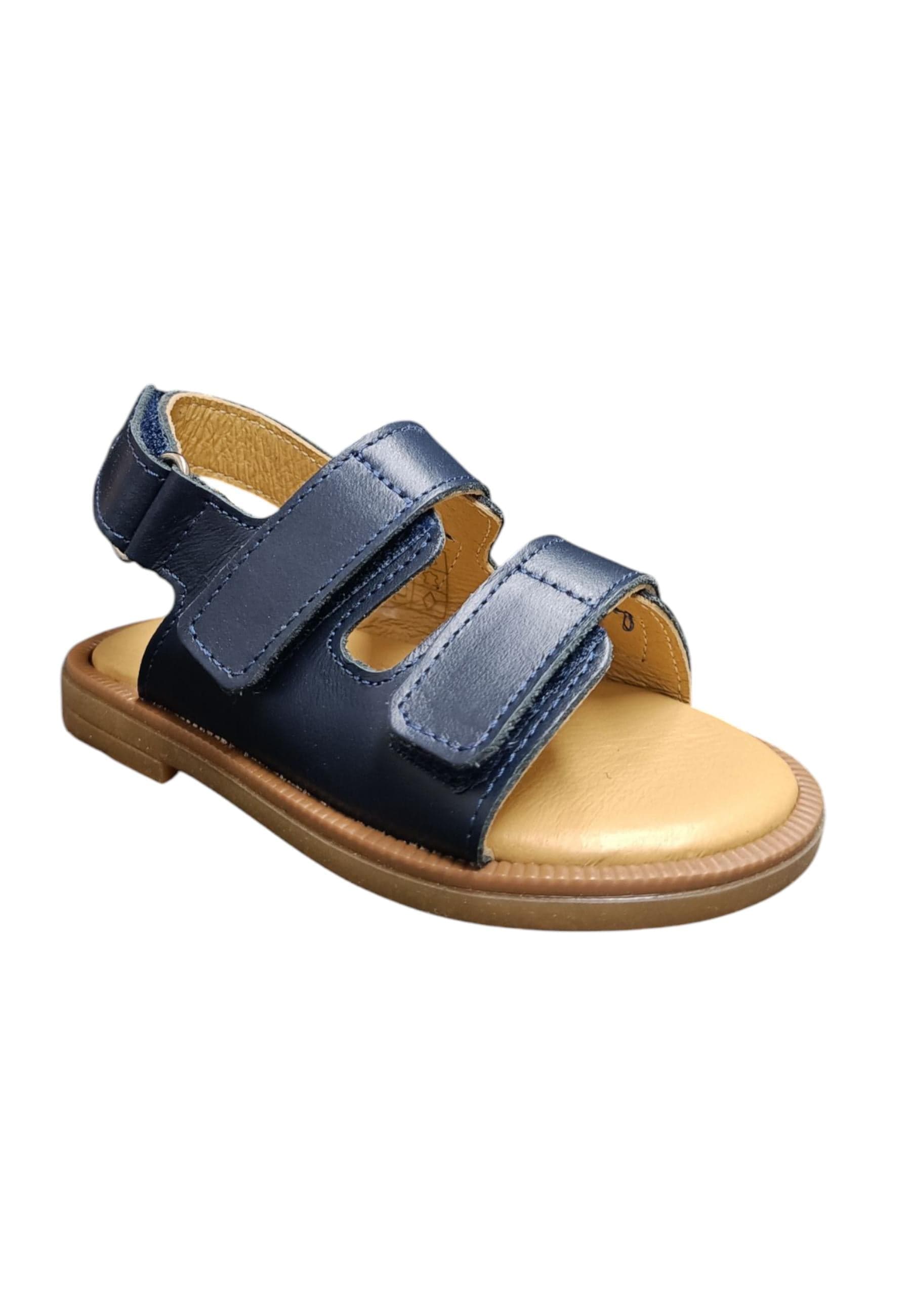 Sandalo bambino Platis Open Classic blue pelle - Sandalo da passeggio con velcro in Sandali Scarpetteria Gica - Trani, commercioVirtuoso.it