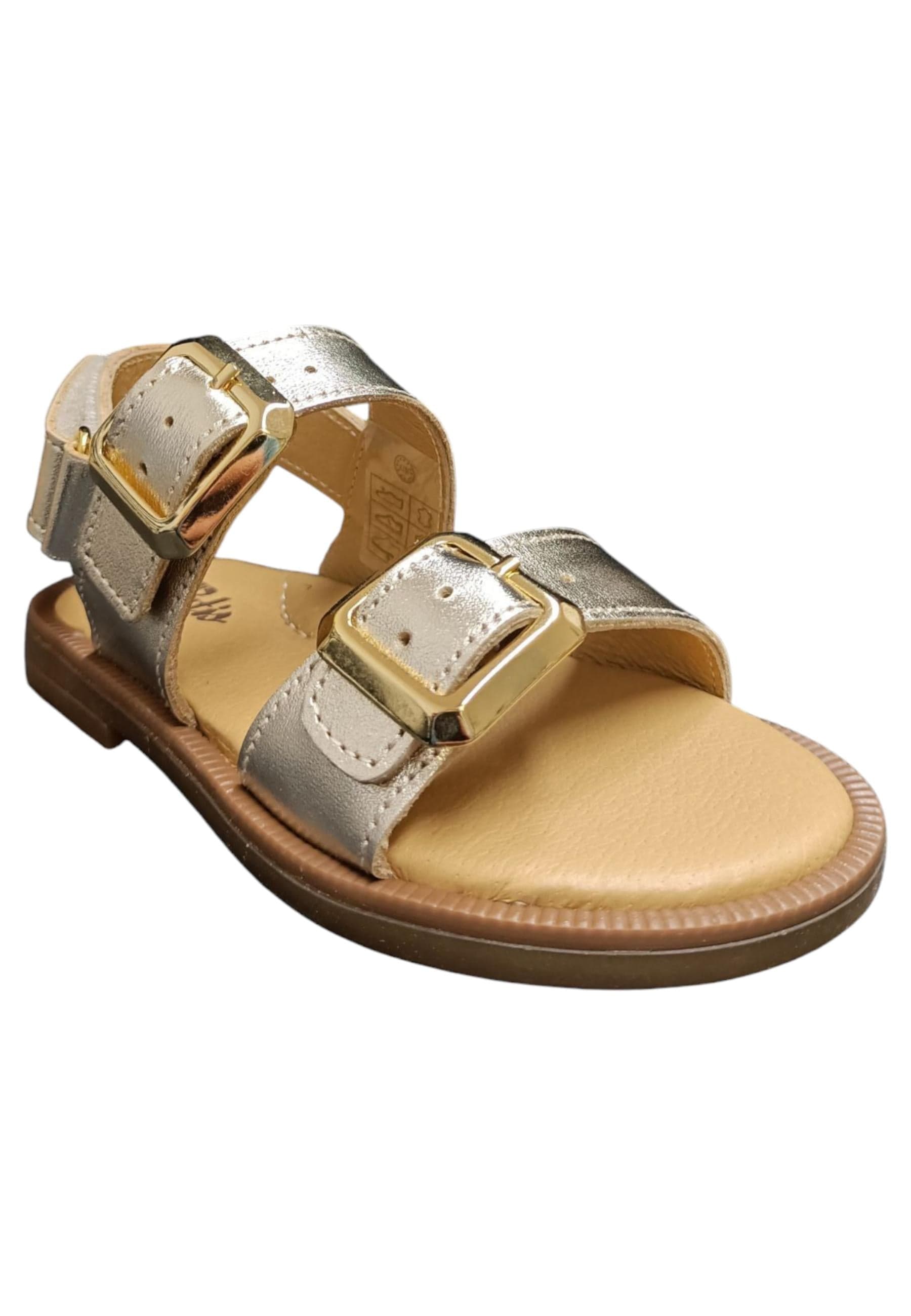 Sandalo bambina Platis Open Classic dorato laminato - Sandalo da passeggio con velcro in Sandali Scarpetteria Gica - Trani, commercioVirtuoso.it