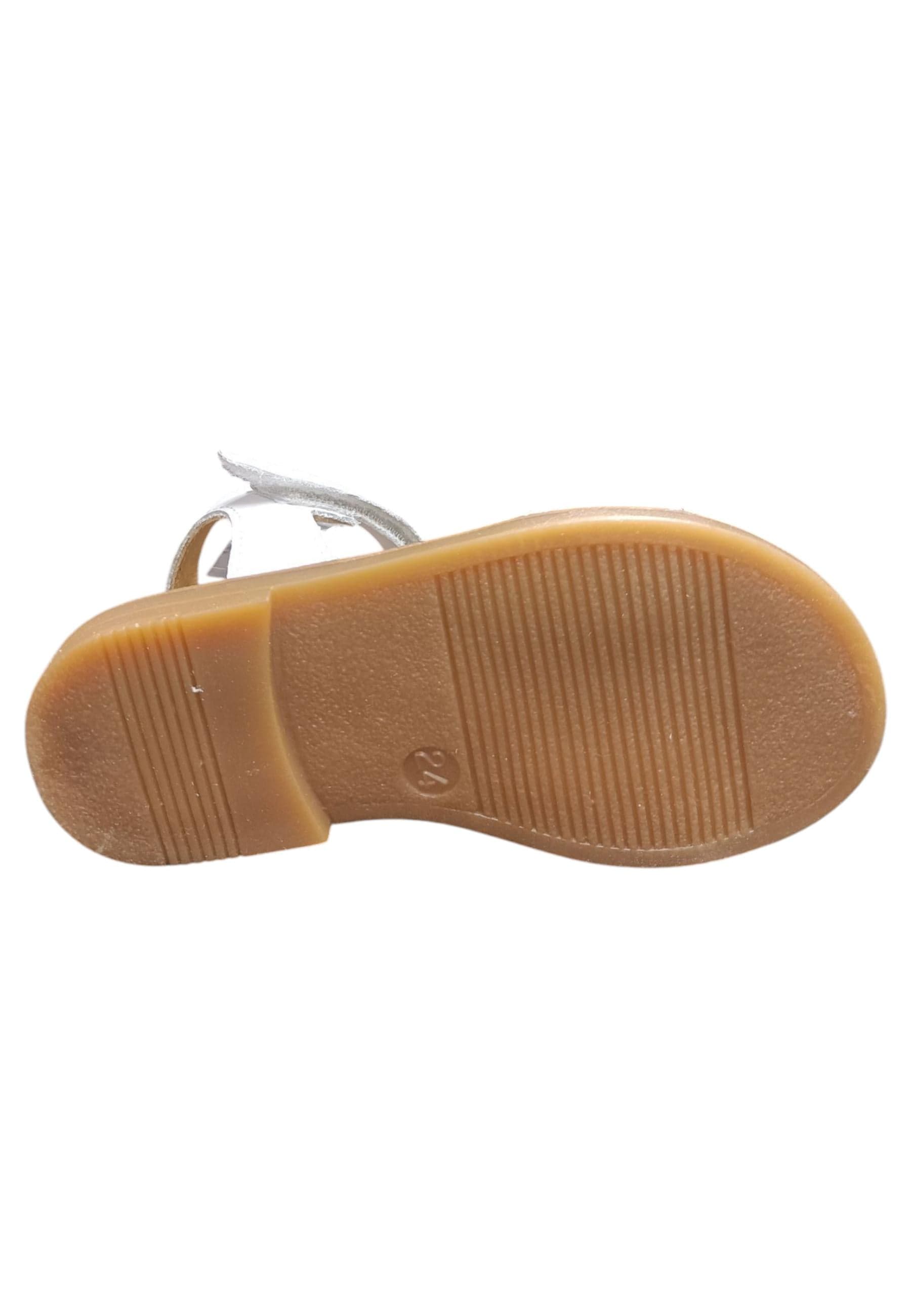 Sandalo bambina Platis Open Classic bianco-silver pelle - Sandalo da passeggio con velcro - 5