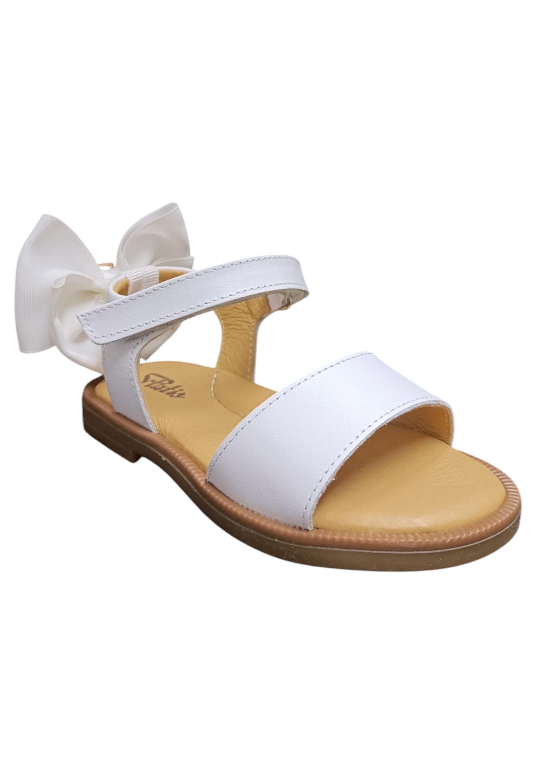 Sandalo bambina Platis Open Classic bianco pelle - Sandalo da passeggio con velcro in Sandali Scarpetteria Gica - Trani, commercioVirtuoso.it