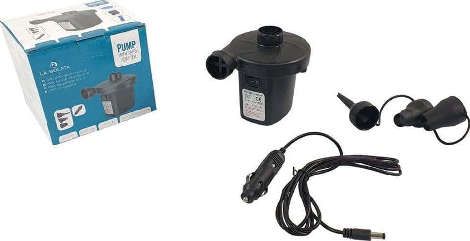 POMPA ELETTRICA 12V CON CARICABATTERIA ACCENDISIGARI PER AUTO CON 3 ADATTATORI 016975 - 2