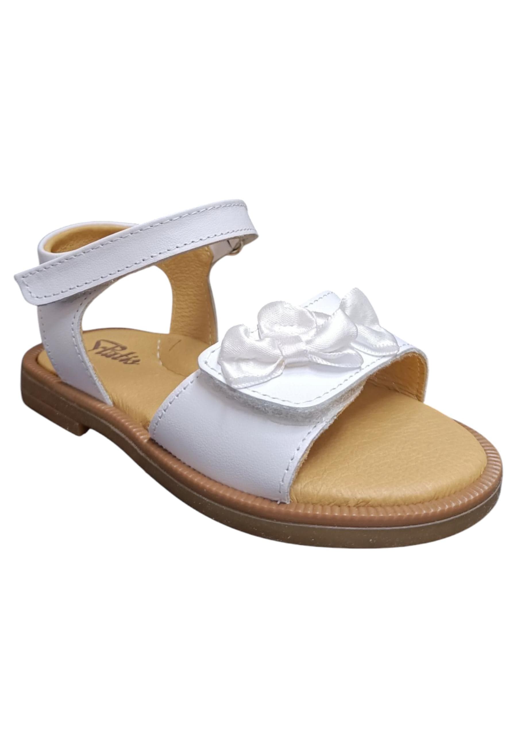 Sandalo bambina Platis Open Classic bianco pelle - Sandalo da passeggio con velcro in Sandali Scarpetteria Gica - Trani, commercioVirtuoso.it
