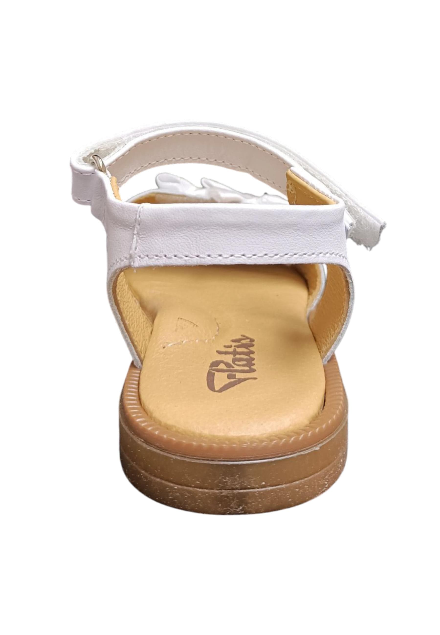 Sandalo bambina Platis Open Classic bianco pelle - Sandalo da passeggio con velcro in Sandali Scarpetteria Gica - Trani, commercioVirtuoso.it