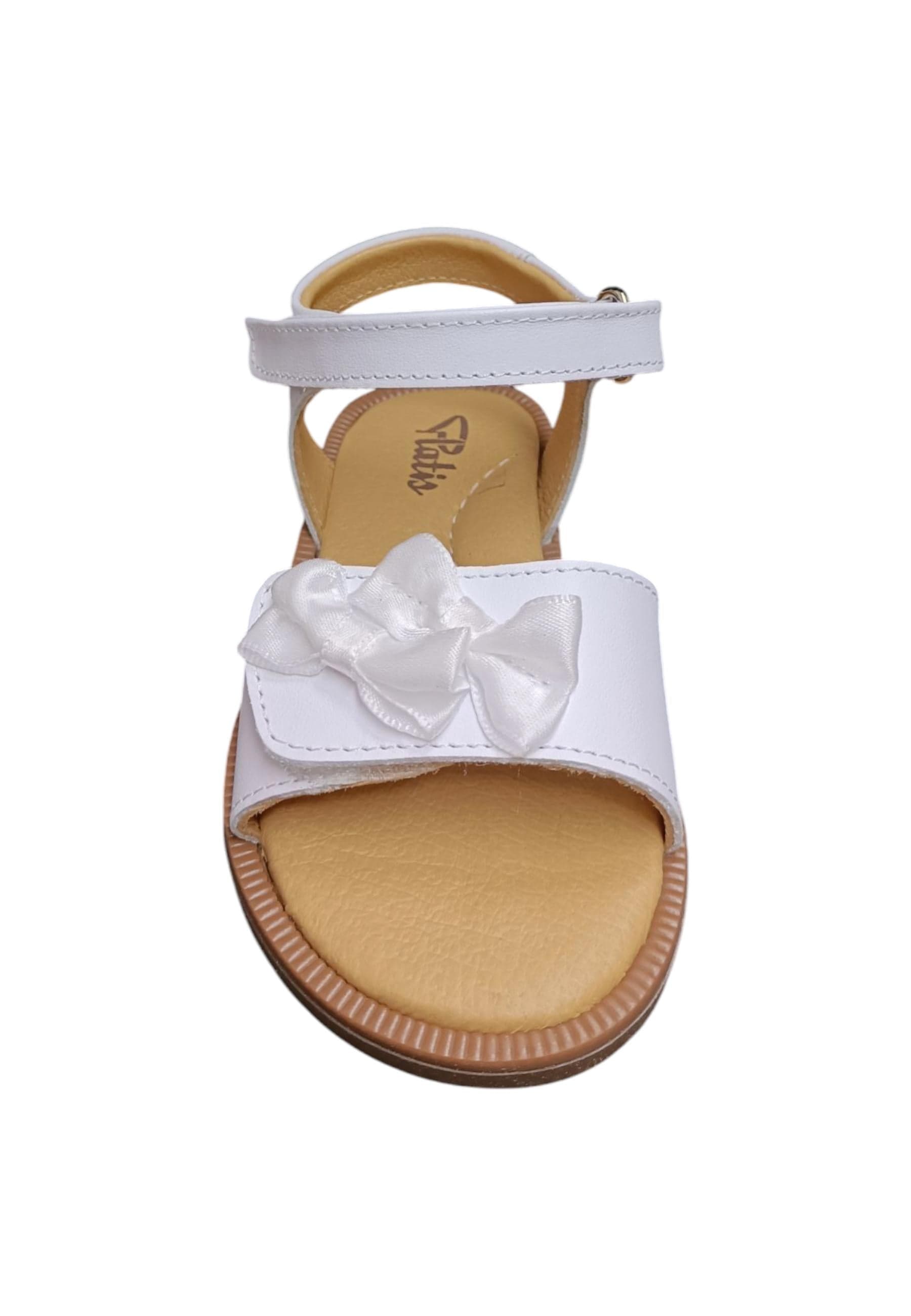 Sandalo bambina Platis Open Classic bianco pelle - Sandalo da passeggio con velcro in Sandali Scarpetteria Gica - Trani, commercioVirtuoso.it
