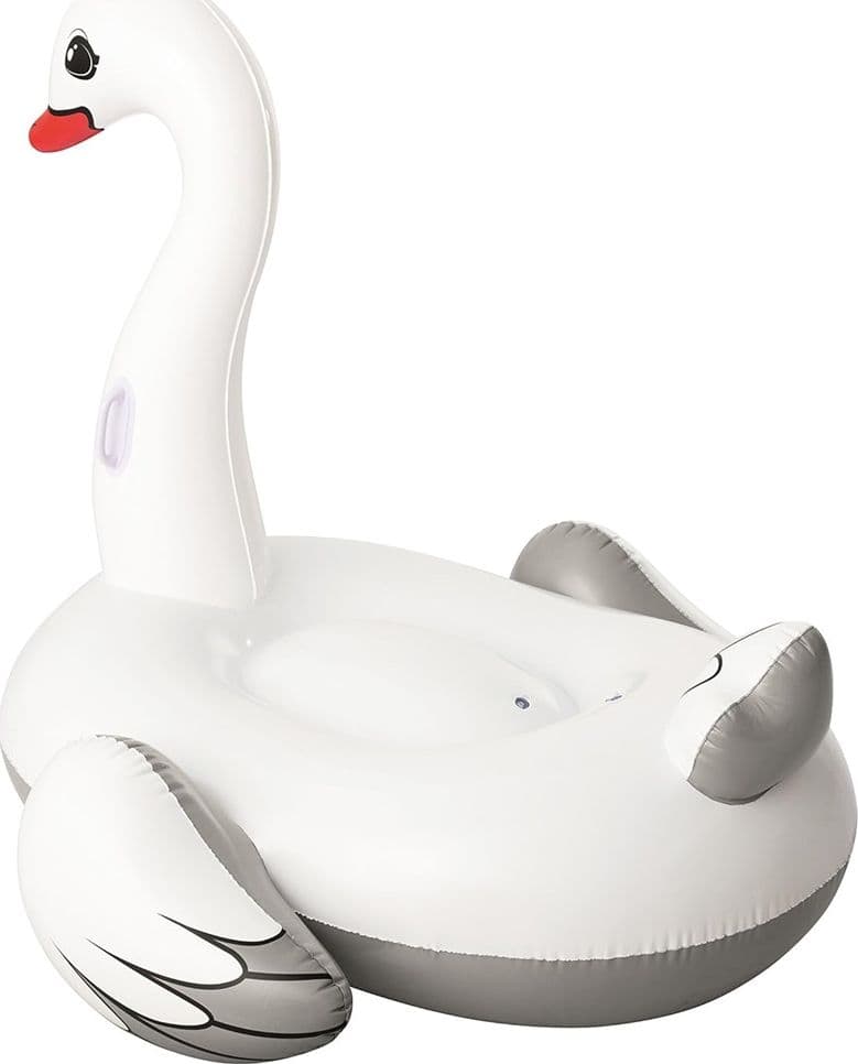 CIGNO GONFIABILE CAVALCABILE GIGANTE 196X174CM MATERASSINO CON MANIGLIE PISCINA 016104 - 11