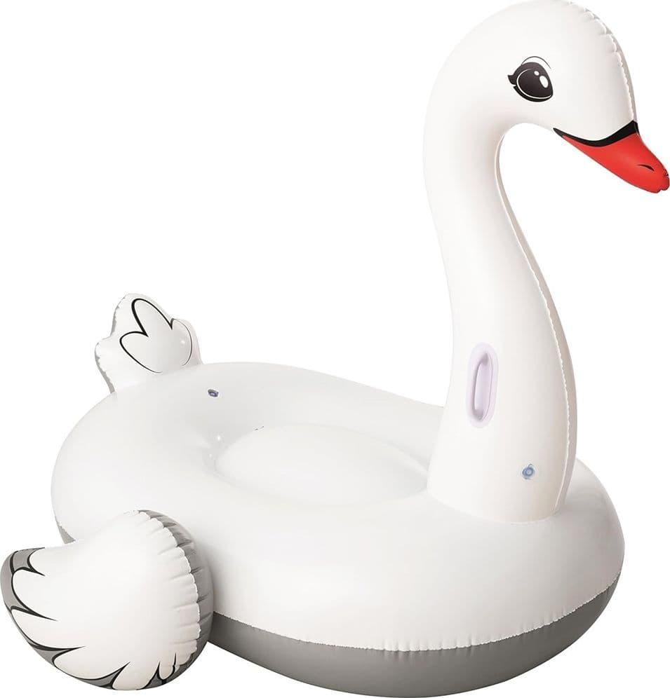 CIGNO GONFIABILE CAVALCABILE GIGANTE 196X174CM MATERASSINO CON MANIGLIE PISCINA 016104 - 9