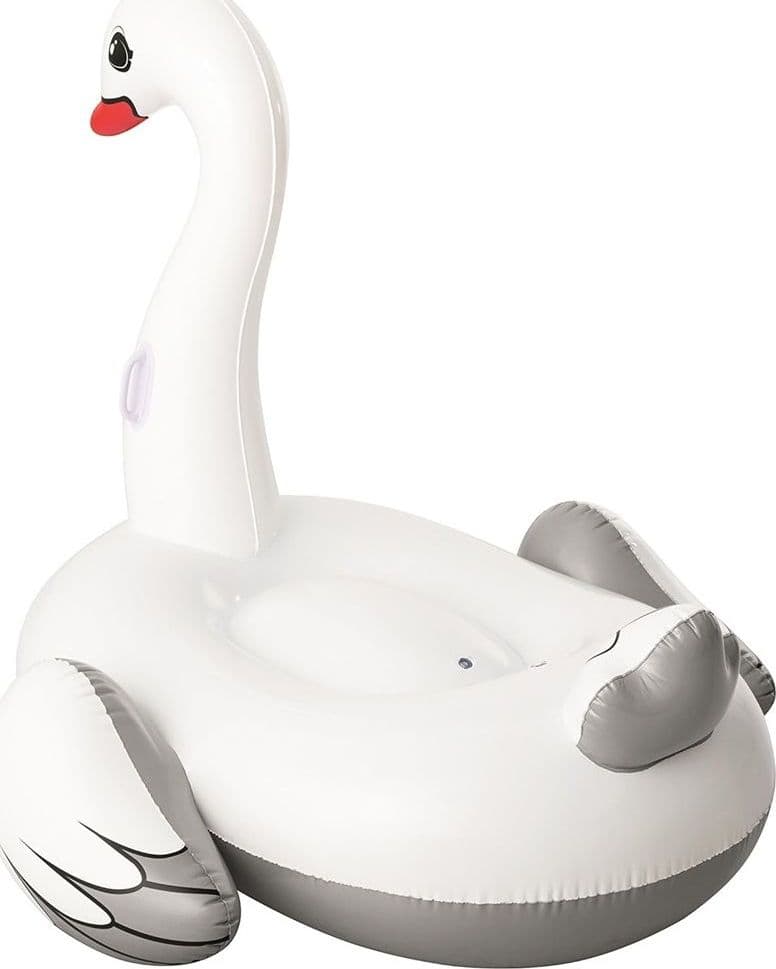CIGNO GONFIABILE CAVALCABILE GIGANTE 196X174CM MATERASSINO CON MANIGLIE PISCINA 016104 - 10