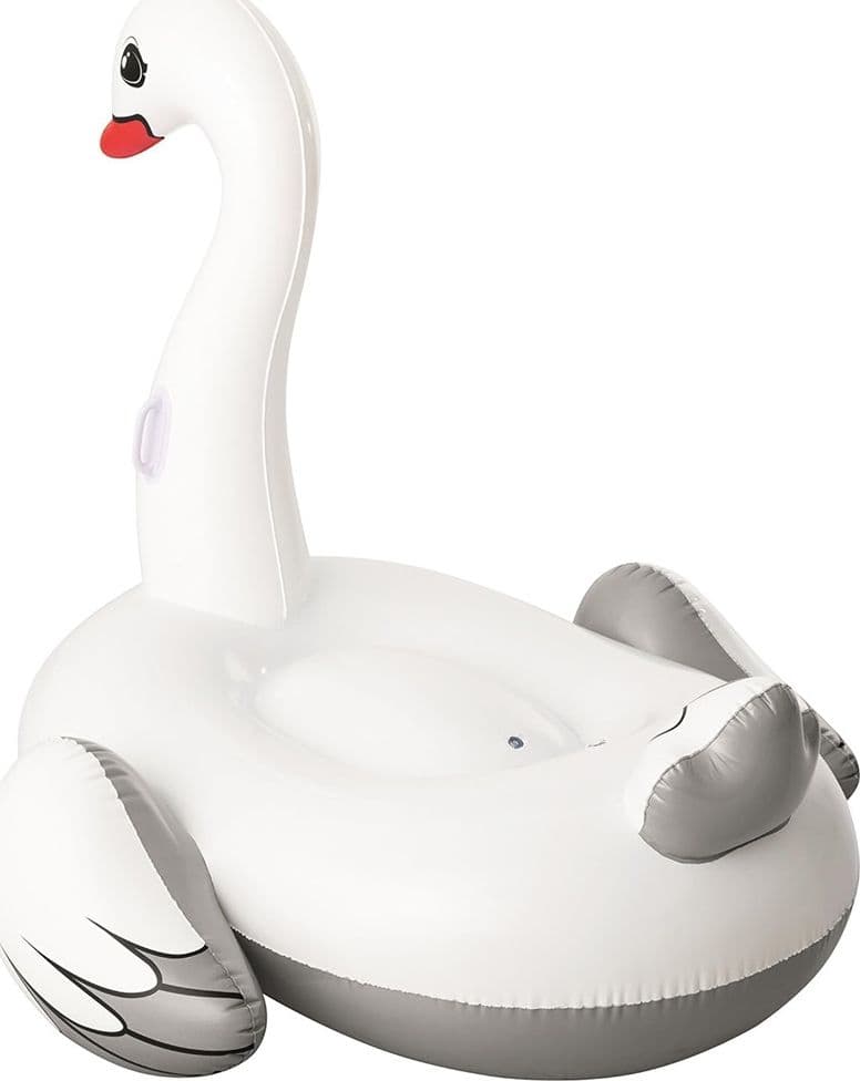 CIGNO GONFIABILE CAVALCABILE GIGANTE 196X174CM MATERASSINO CON MANIGLIE PISCINA 016104 - 10