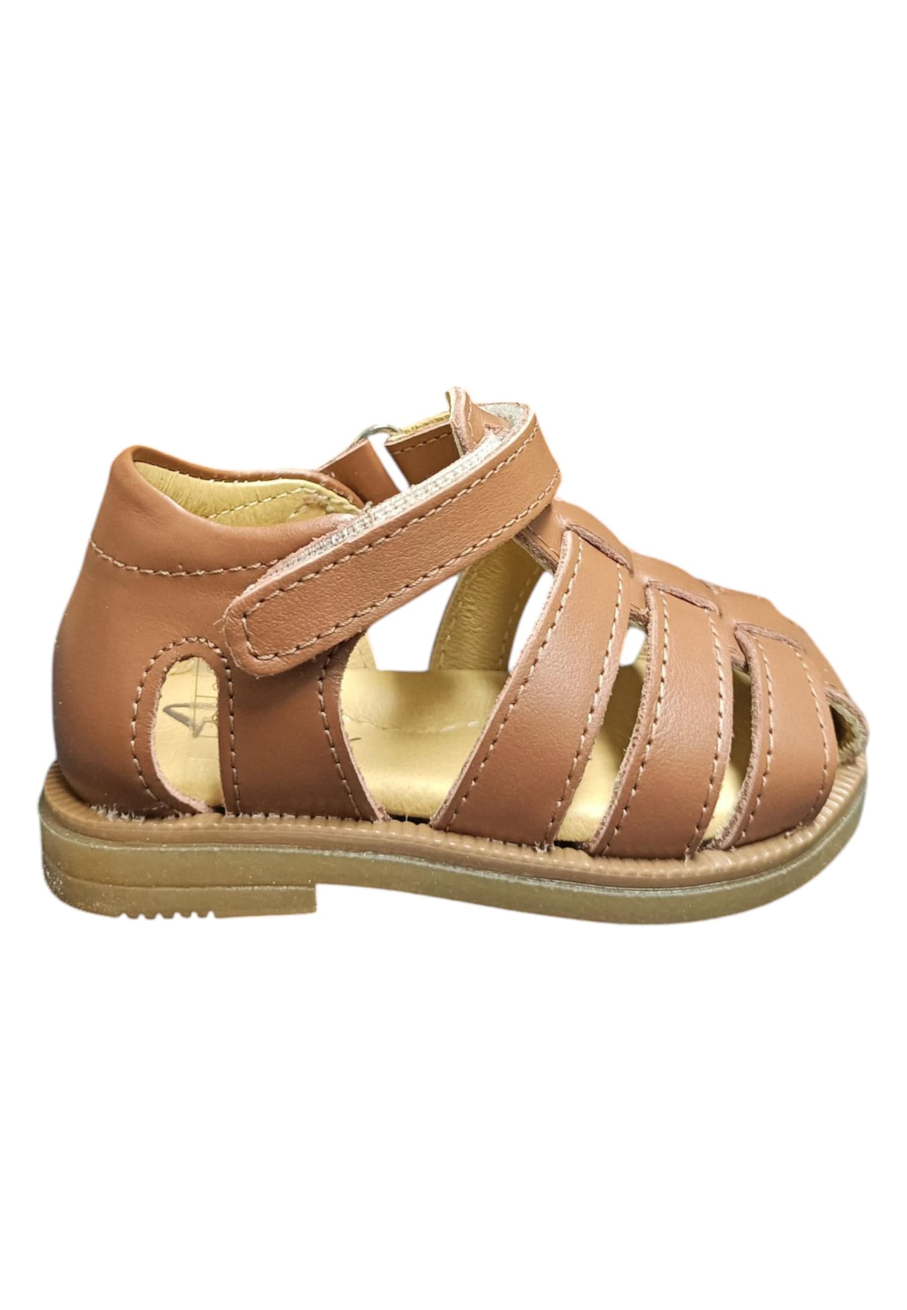 Scarpe occhi di bue-semiaperto Bambini platis open classic  cuoio velcro