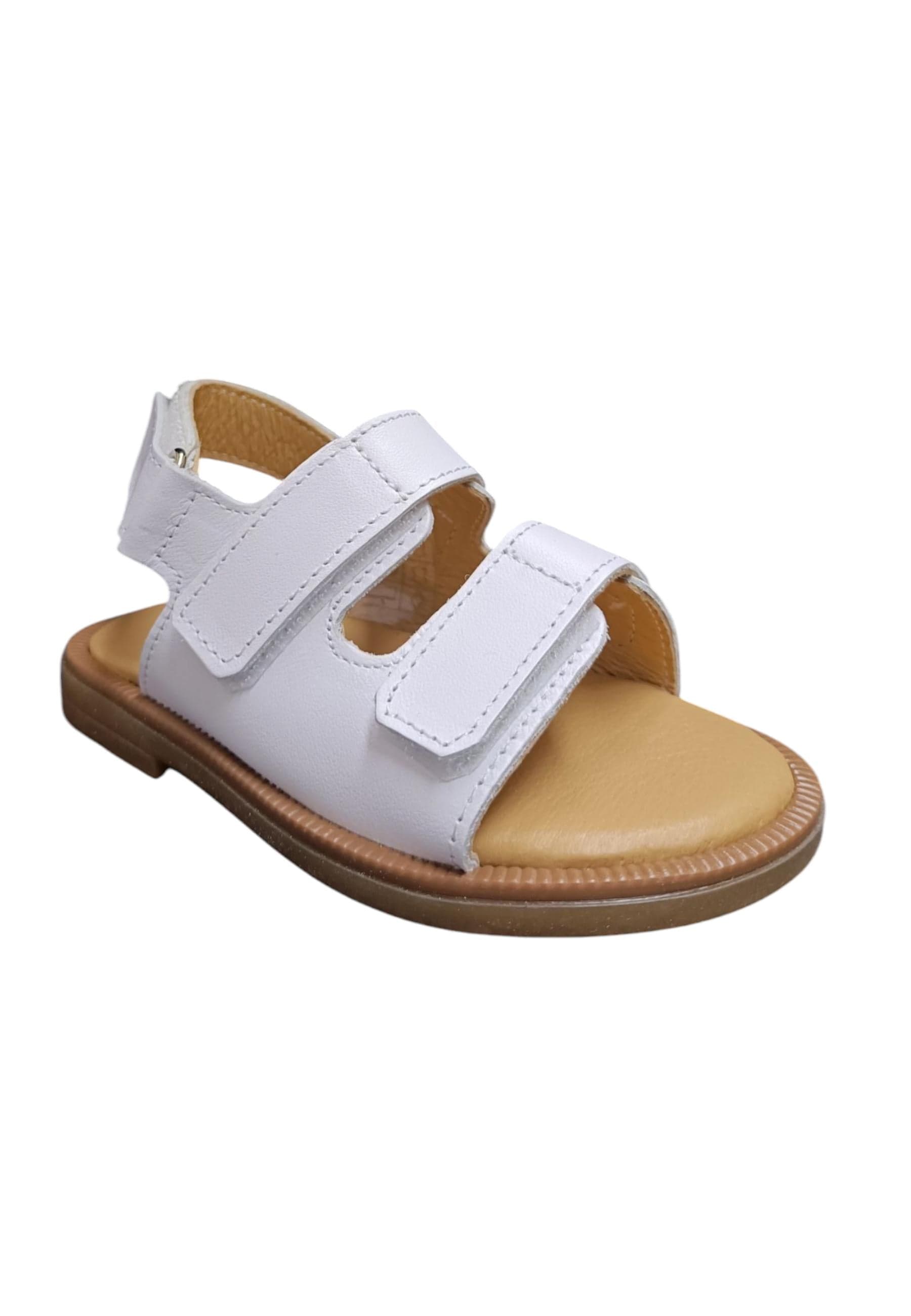Sandalo bambino Platis Open Classic bianco pelle - Sandalo da passeggio con velcro in Sandali Scarpetteria Gica - Trani, commercioVirtuoso.it