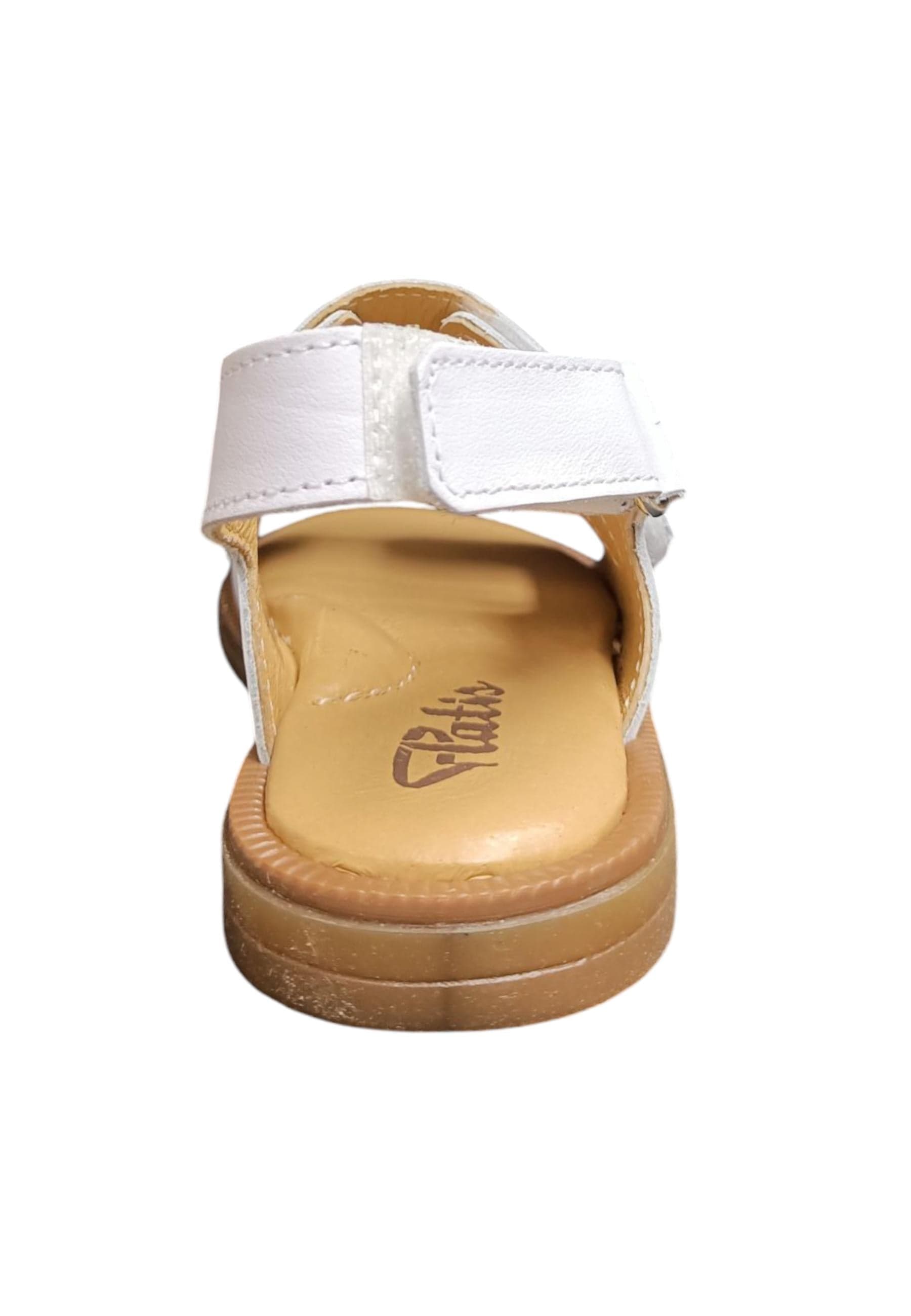 Sandalo bambino Platis Open Classic bianco pelle - Sandalo da passeggio con velcro in Sandali Scarpetteria Gica - Trani, commercioVirtuoso.it
