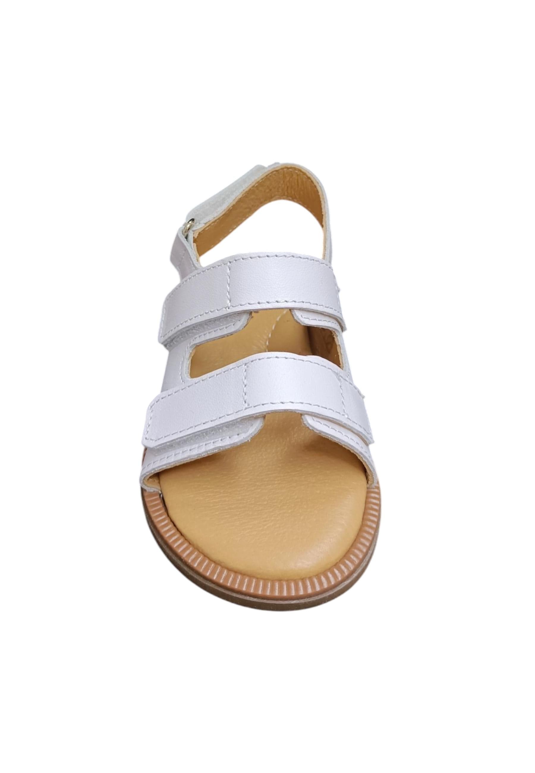 Sandalo bambino Platis Open Classic bianco pelle - Sandalo da passeggio con velcro in Sandali Scarpetteria Gica - Trani, commercioVirtuoso.it