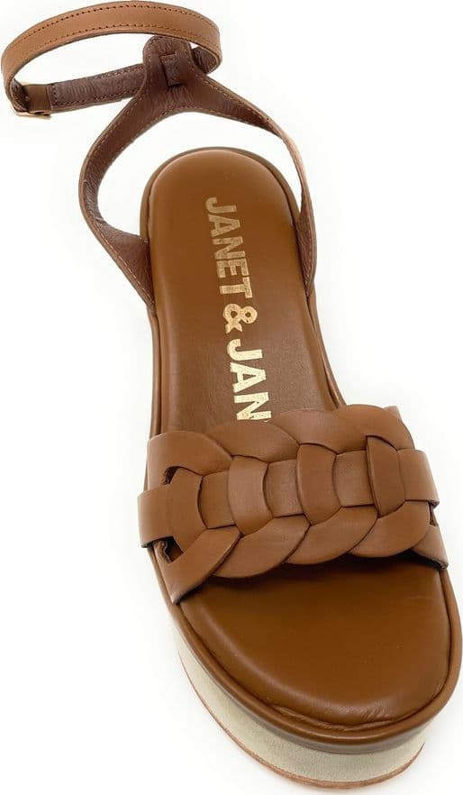 Janet & Janet sandali donna platform in suede cuoio J 152 - 5