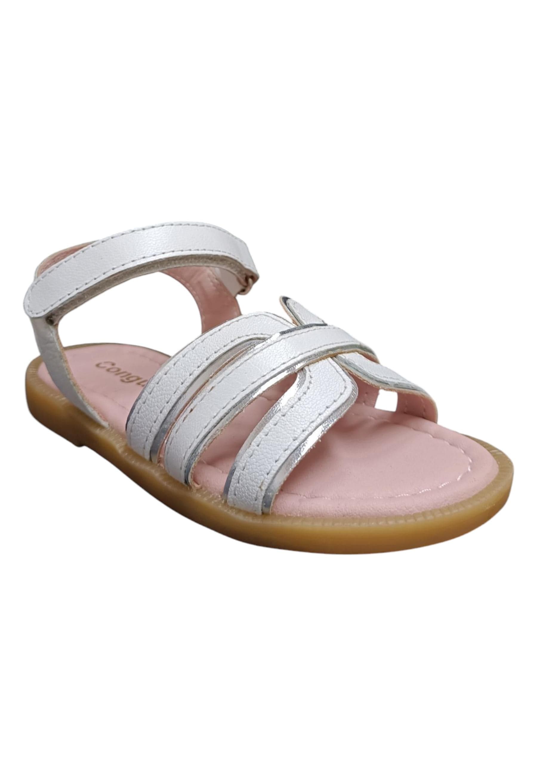 Sandali bambina Conguitos Rivets bianco argento pelle in Ballerine Scarpetteria Gica - Trani, commercioVirtuoso.it