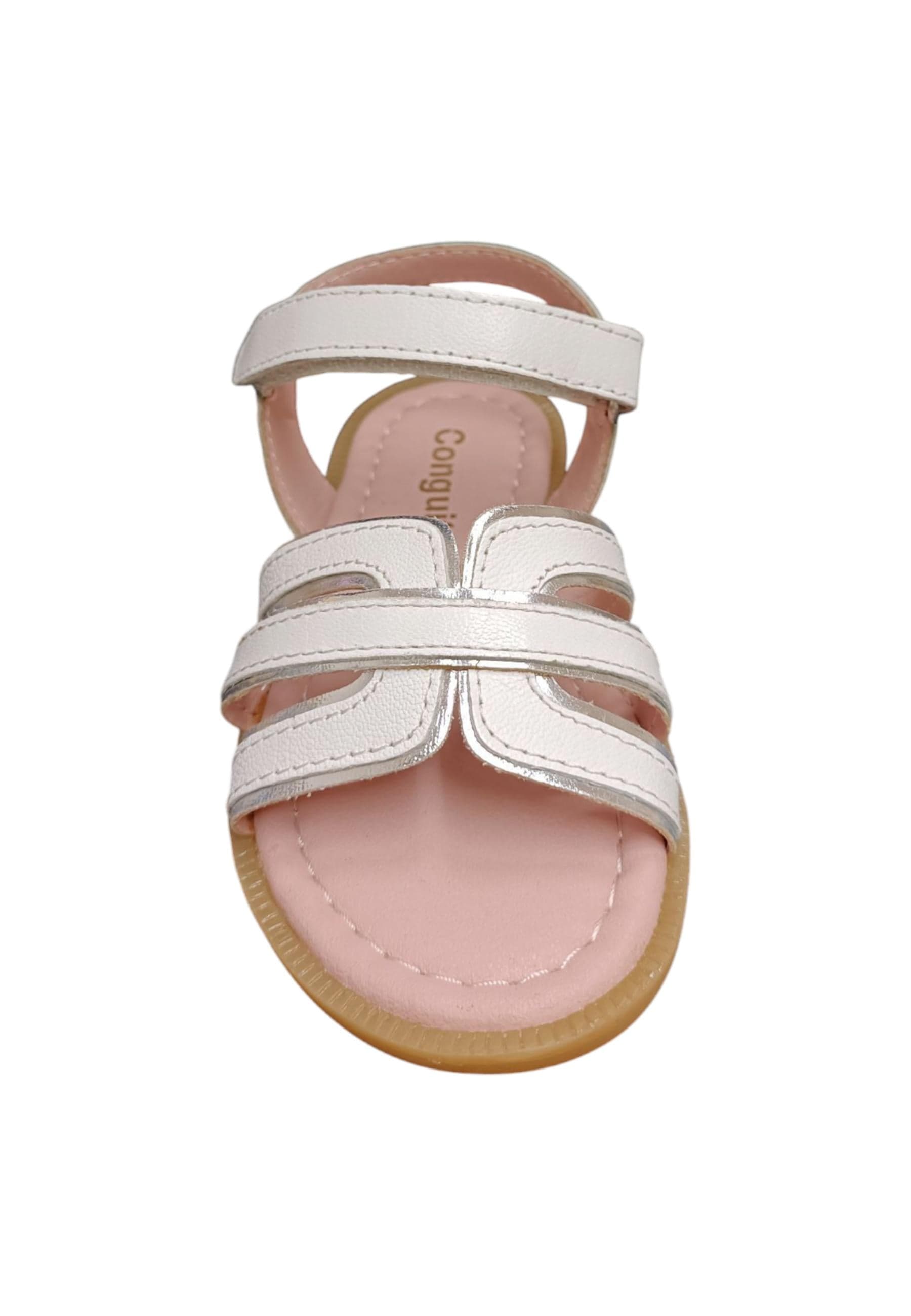 Sandali bambina Conguitos Rivets bianco argento pelle in Ballerine Scarpetteria Gica - Trani, commercioVirtuoso.it