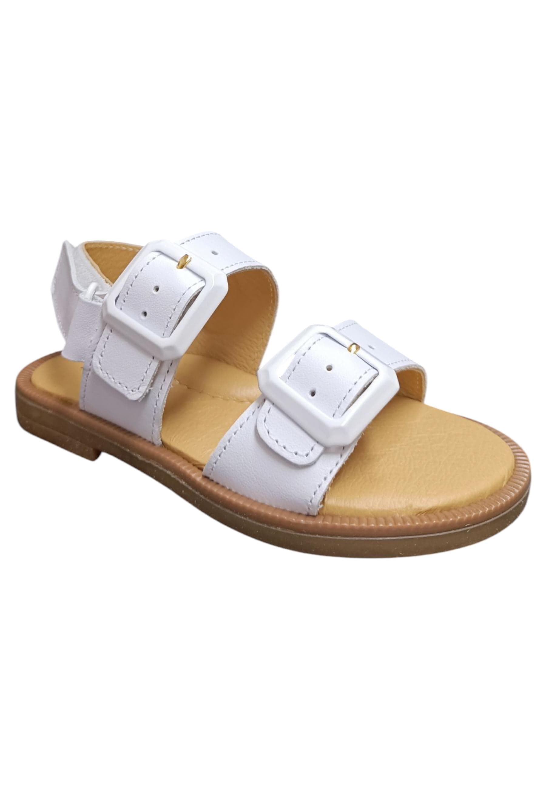 Sandalo bambina Platis Open Classic bianco pelle - Sandalo da passeggio con velcro in Sandali Scarpetteria Gica - Trani, commercioVirtuoso.it
