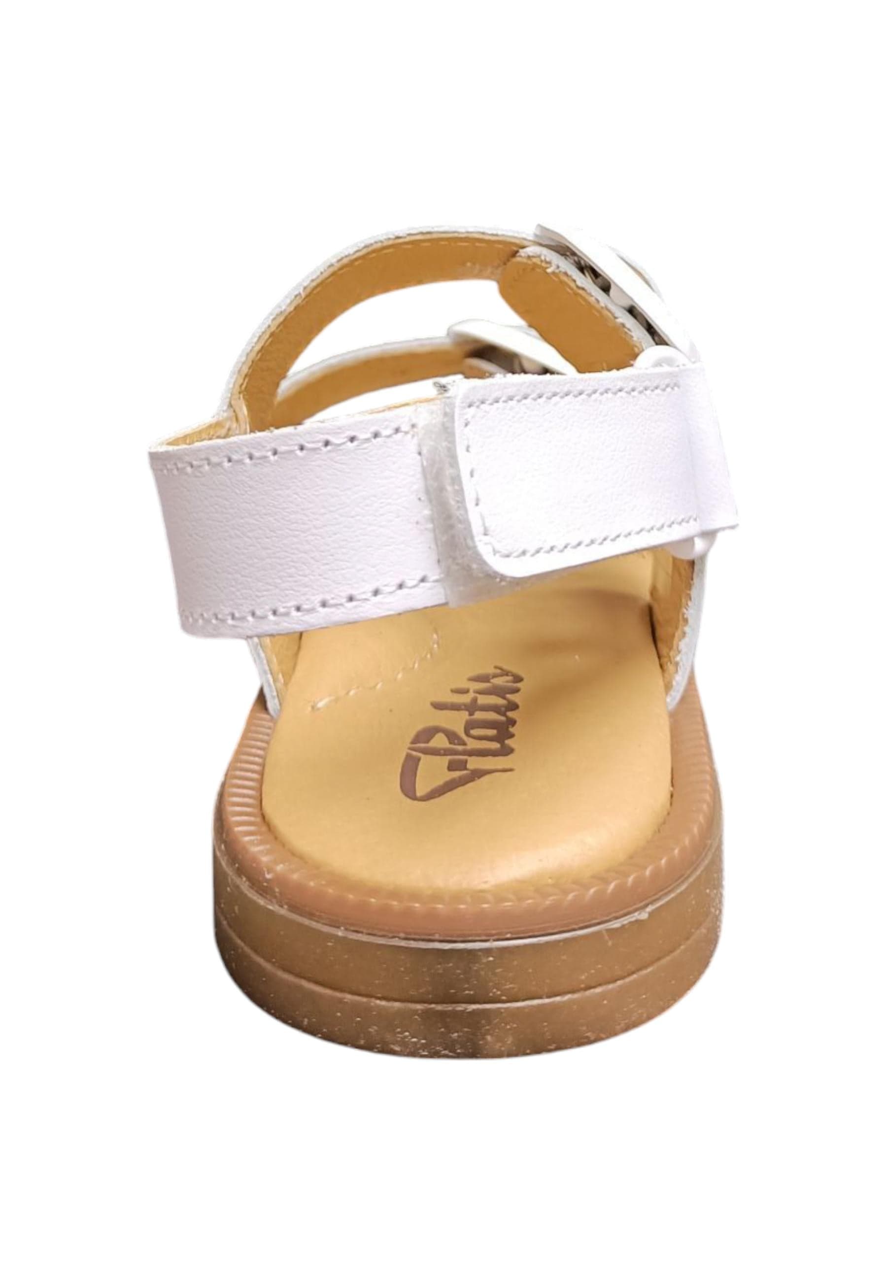 Sandalo bambina Platis Open Classic bianco pelle - Sandalo da passeggio con velcro in Sandali Scarpetteria Gica - Trani, commercioVirtuoso.it