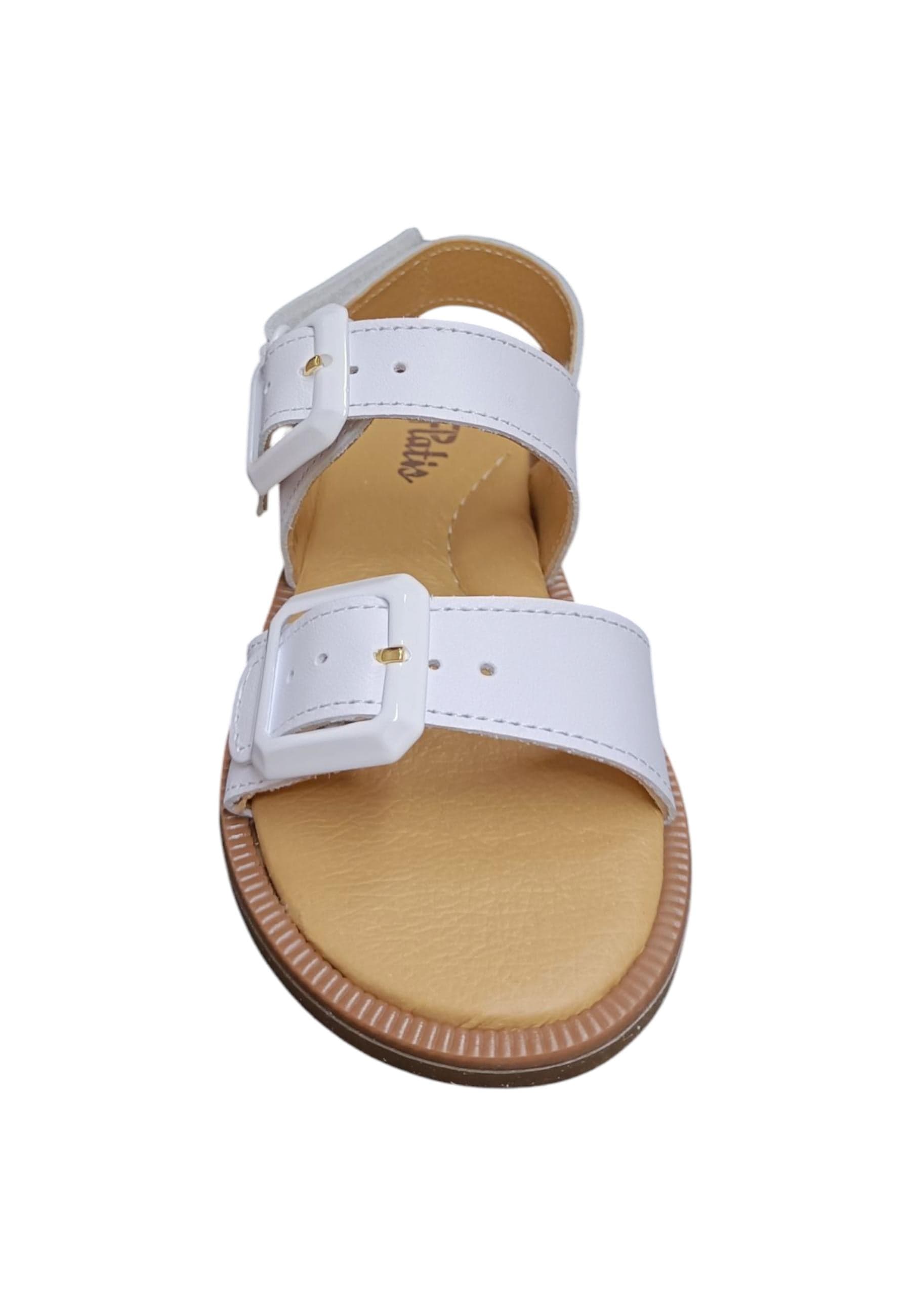 Sandalo bambina Platis Open Classic bianco pelle - Sandalo da passeggio con velcro in Sandali Scarpetteria Gica - Trani, commercioVirtuoso.it