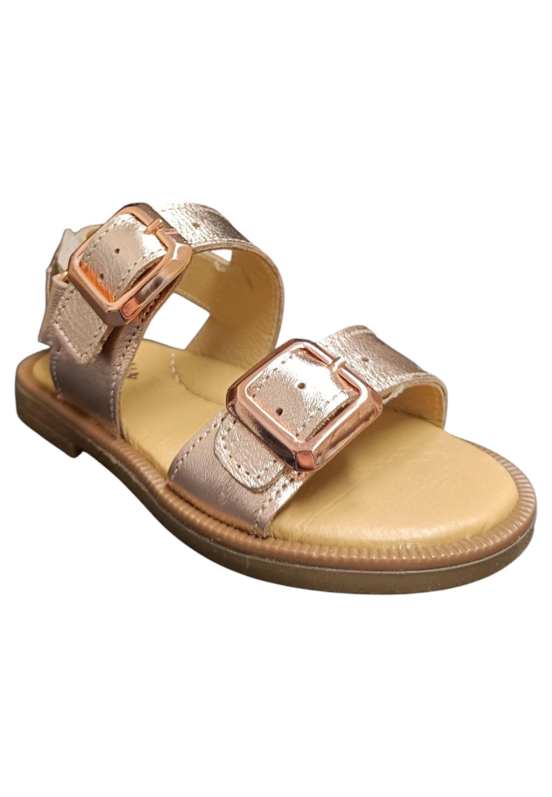 Sandalo bambina Platis Open Classic cipria laminato - Sandalo da passeggio con velcro in Sandali Scarpetteria Gica - Trani, commercioVirtuoso.it