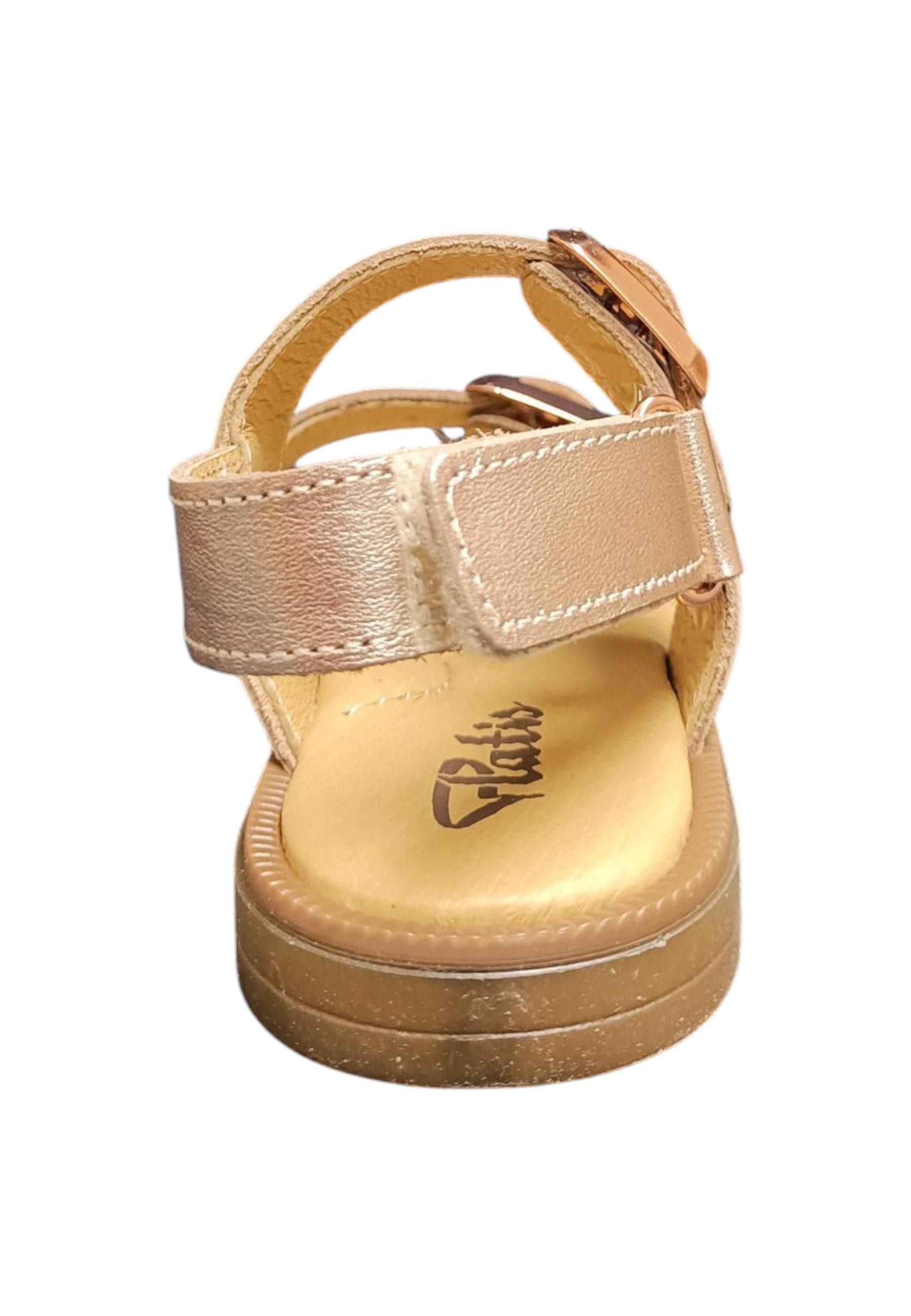 Sandalo bambina Platis Open Classic cipria laminato - Sandalo da passeggio con velcro in Sandali Scarpetteria Gica - Trani, commercioVirtuoso.it