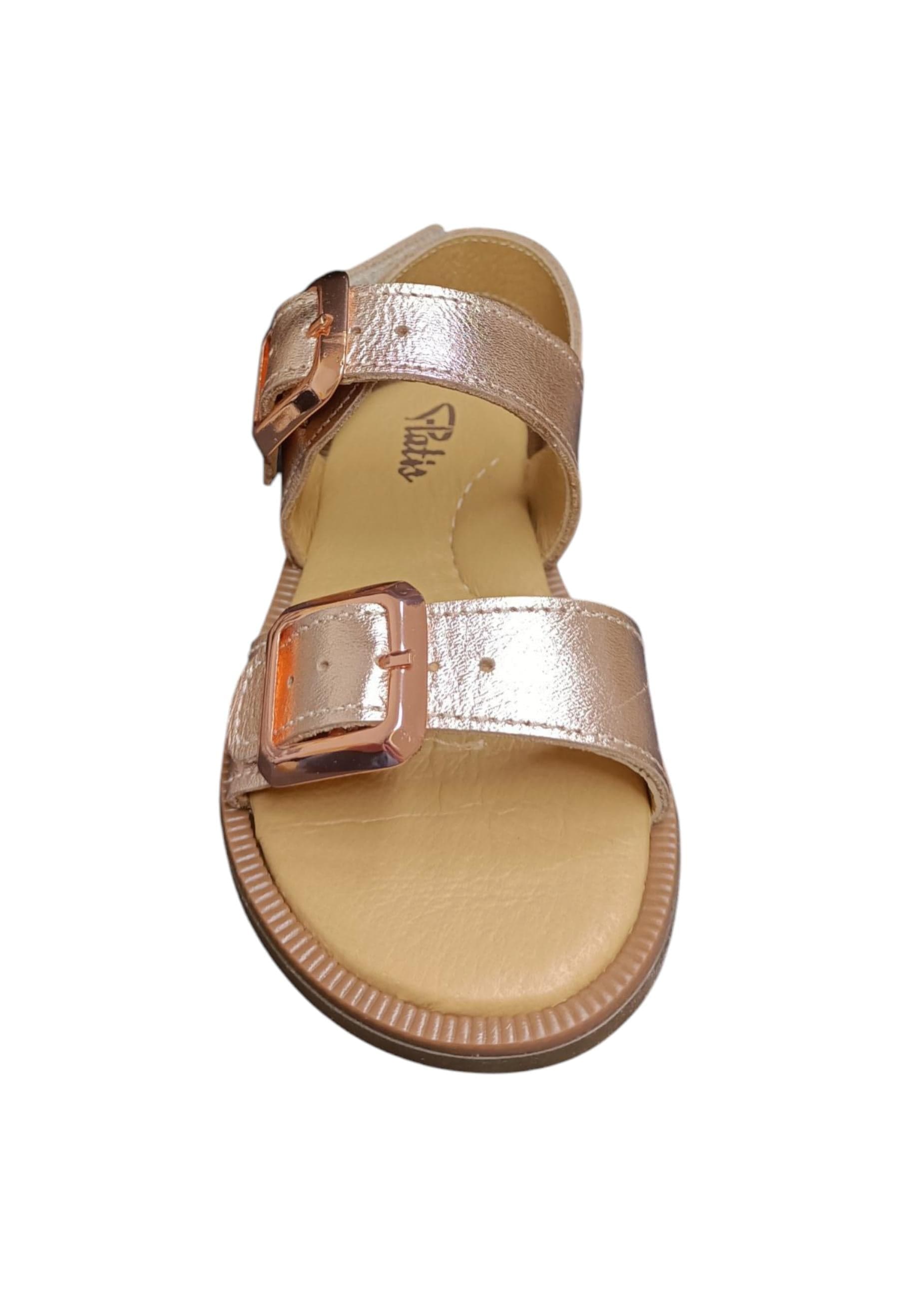 Sandalo bambina Platis Open Classic cipria laminato - Sandalo da passeggio con velcro in Sandali Scarpetteria Gica - Trani, commercioVirtuoso.it