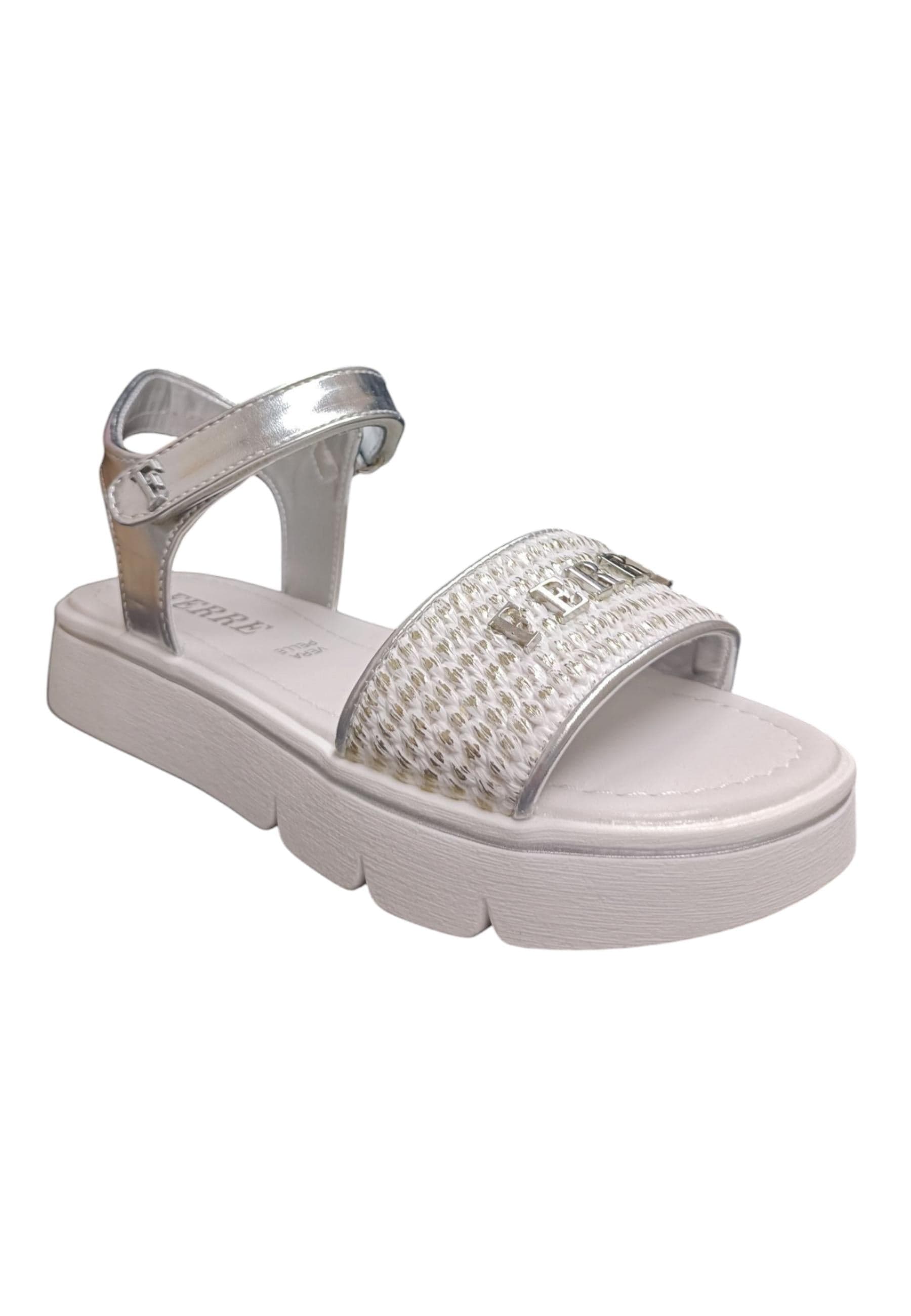 Sandalo bambina Ferrè Pam bianco pelle sintetica - Sandalo da passeggio con velcro in Sandali Scarpetteria Gica - Trani, commercioVirtuoso.it