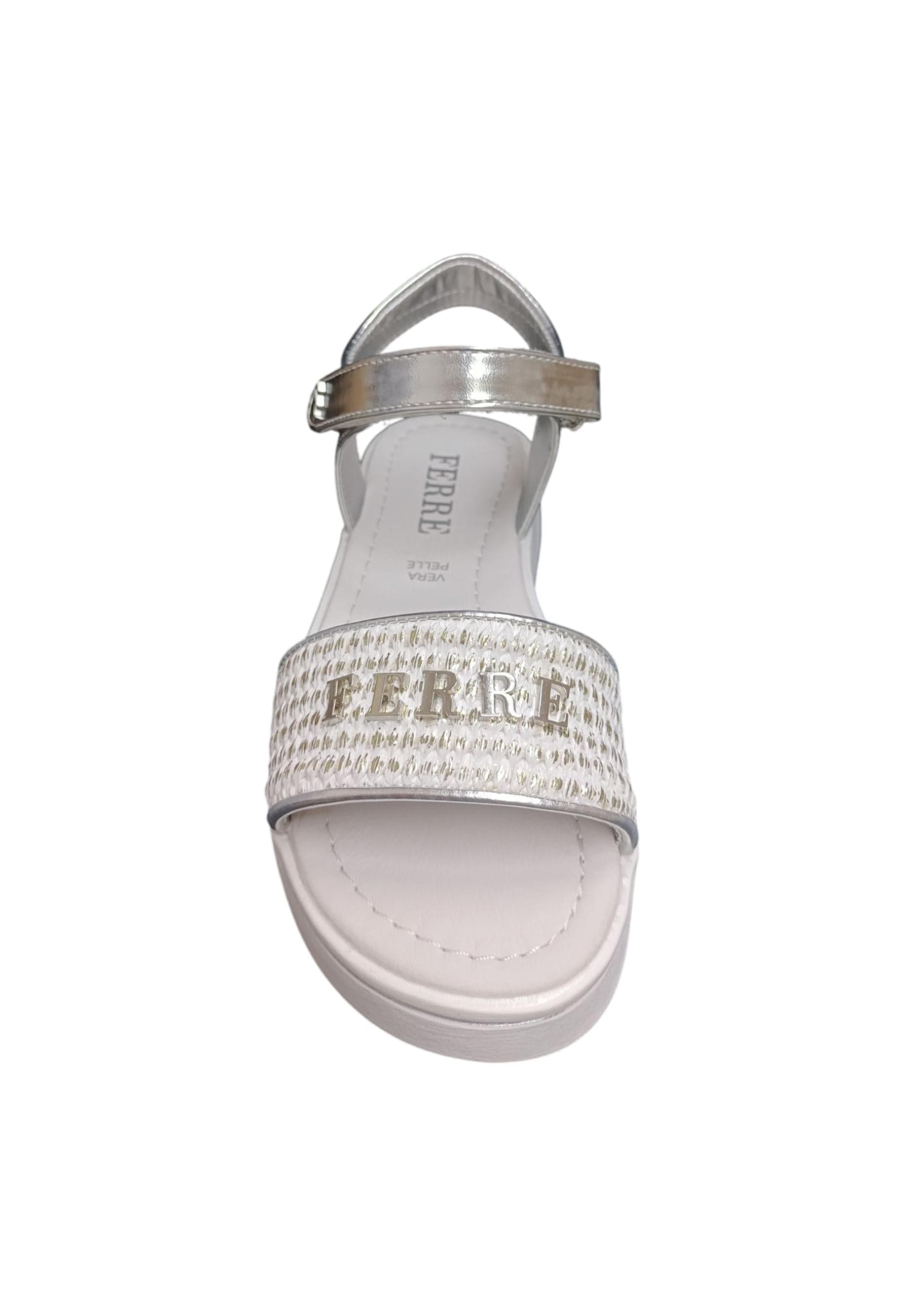 Sandalo bambina Ferrè Pam bianco pelle sintetica - Sandalo da passeggio con velcro in Sandali Scarpetteria Gica - Trani, commercioVirtuoso.it