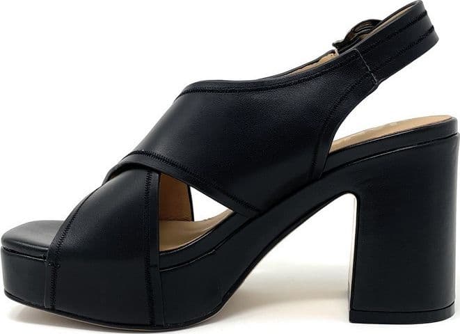 Janet & Janet sandali donna con tacco in pelle black J 290 - 3