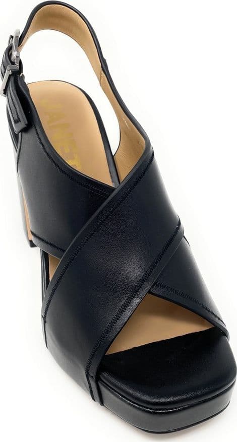 Janet & Janet sandali donna con tacco in pelle black J 290 - 5