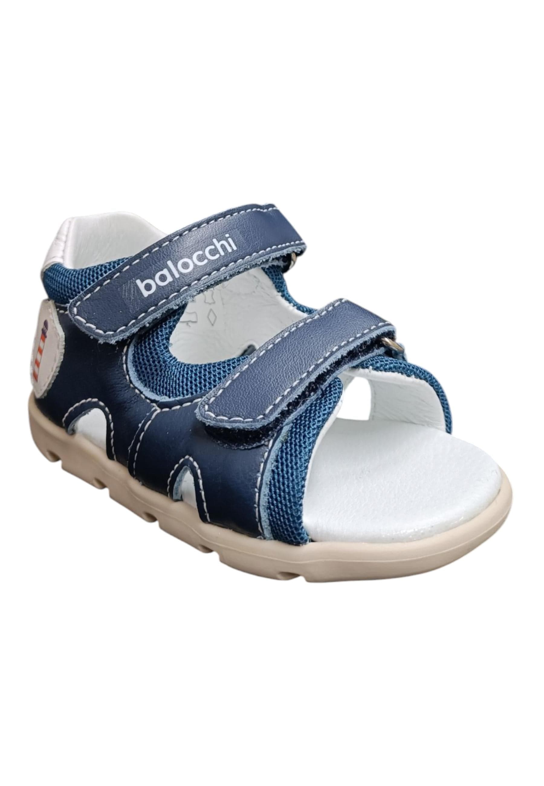 Sandalo bambino Balocchi Over blue-bianco pelle - Primi passi tallonato con velcro in Ballerine Scarpetteria Gica - Trani, commercioVirtuoso.it