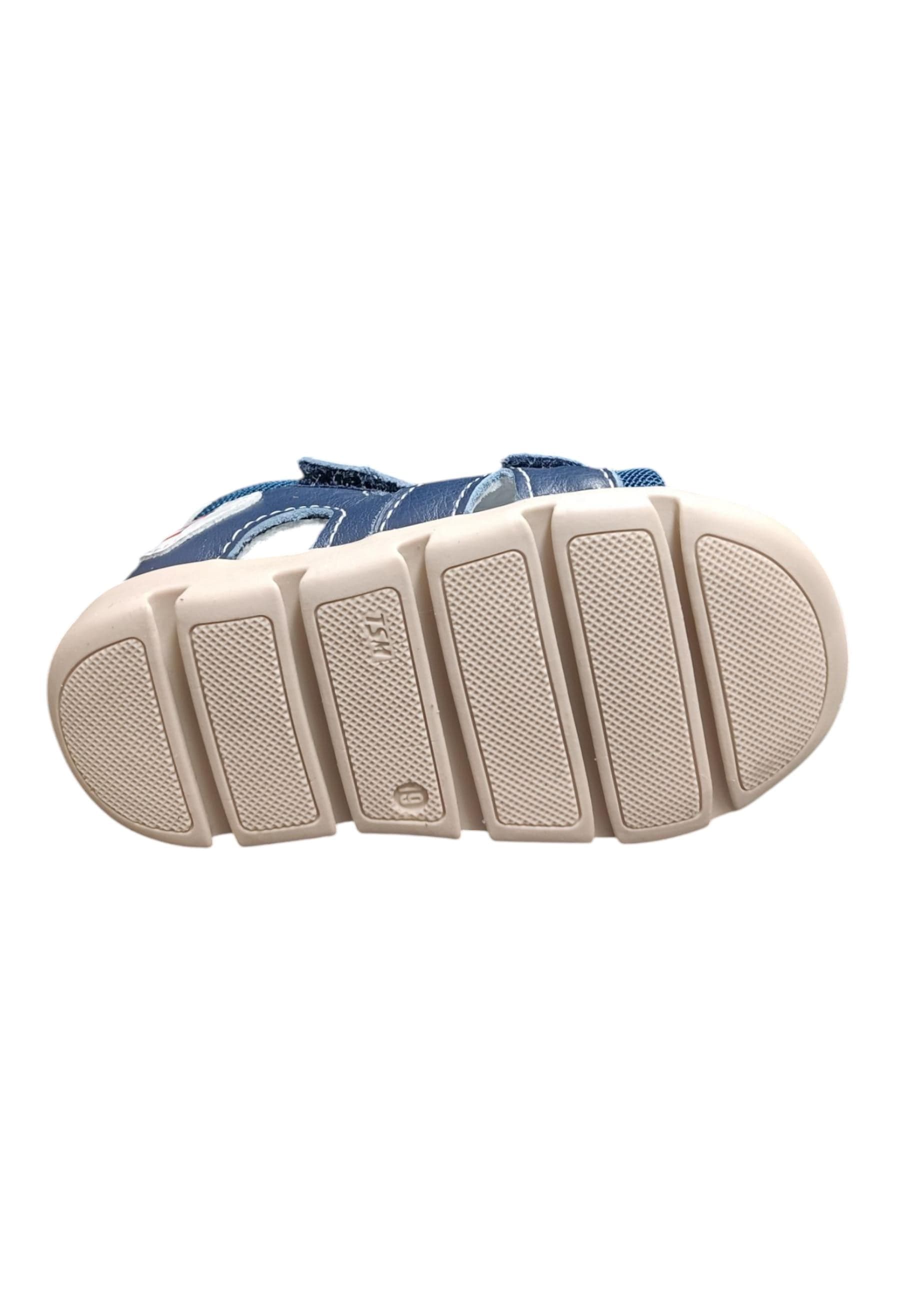 Sandalo bambino Balocchi Over blue-bianco pelle - Primi passi tallonato con velcro - 5