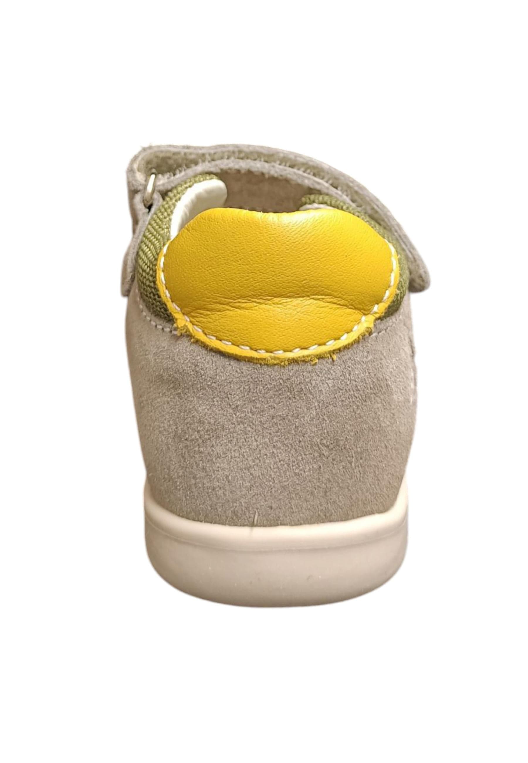 Sandalo bambino Balocchi Over tortora verde-giallo suede-tessuto - Primi passi tallonato con velcro in Ballerine Scarpetteria Gica - Trani, commercioVirtuoso.it