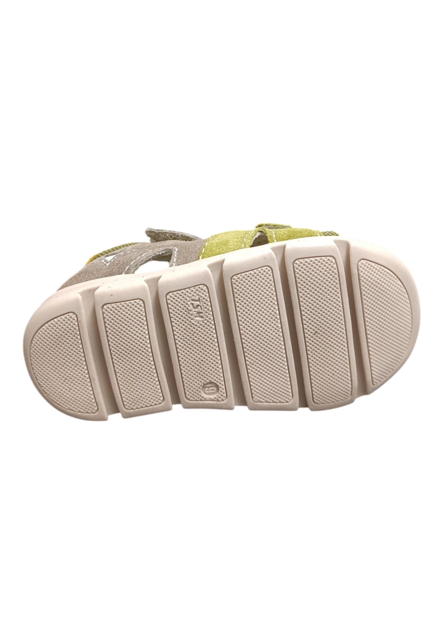 Sandalo bambino Balocchi Over tortora verde-giallo suede-tessuto - Primi passi tallonato con velcro in Ballerine Scarpetteria Gica - Trani, commercioVirtuoso.it