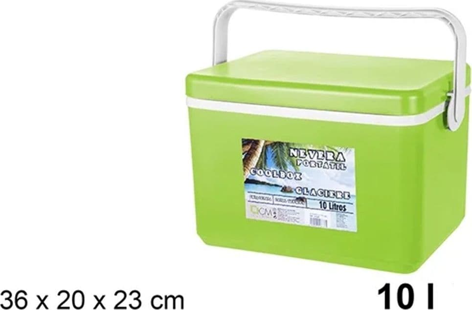 FRIGO BORSA TERMICA FRIGORIFERO PORTATILE CON COPERCHIO PIATTO DA 10 LT CON MANIGLIA - 5