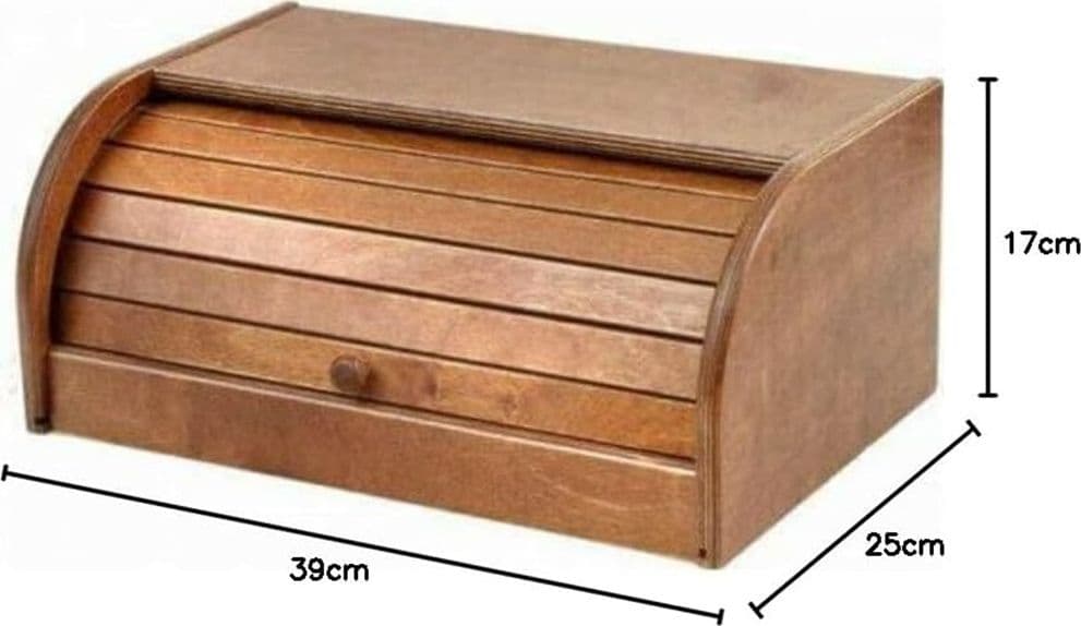 CESTINO PANE IN LEGNO CON SERRATURA IN NOCE SCURA DI BETULLA DUREVOLE 39X25XH17 CM - 2