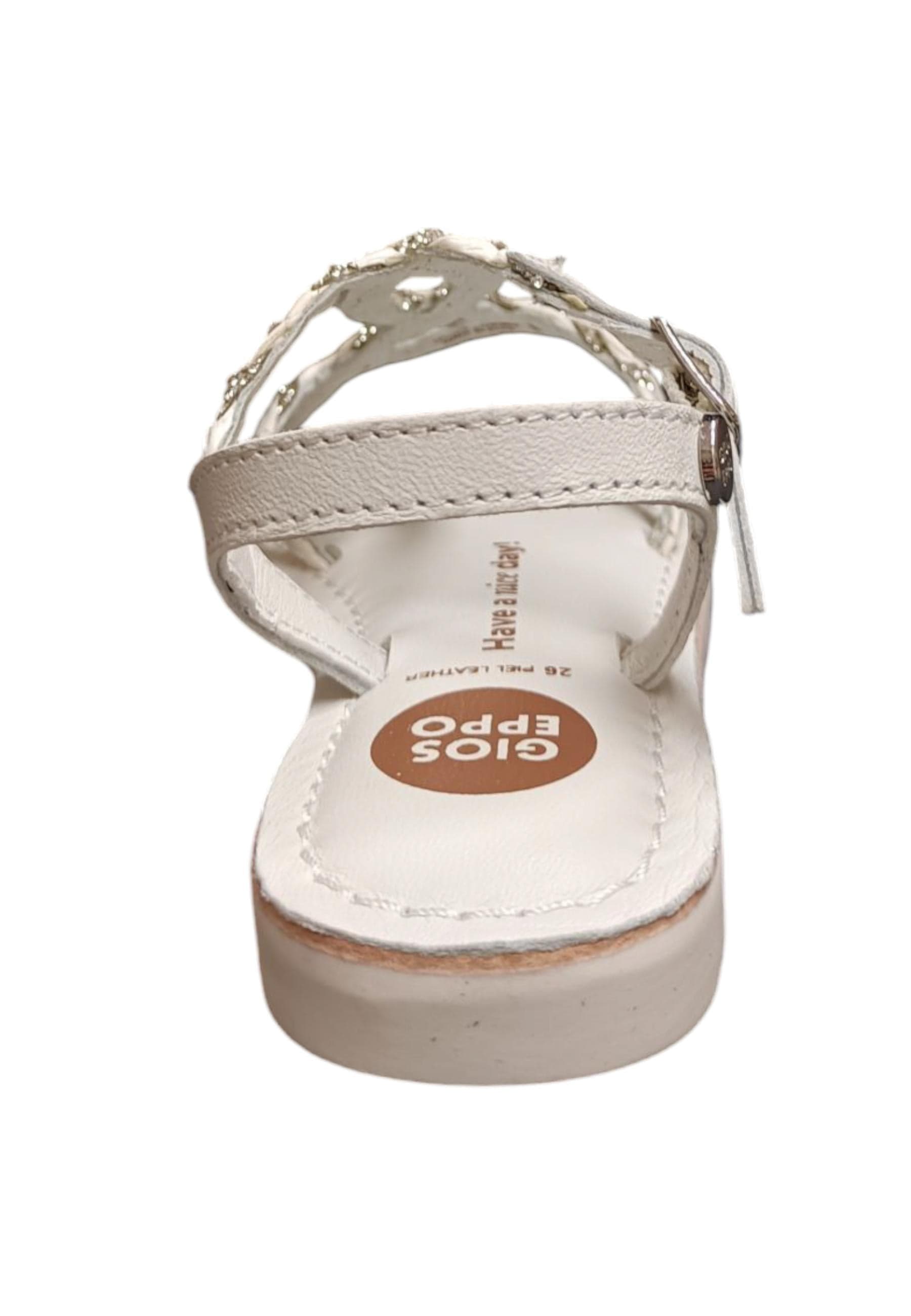 Sandalo bambina Gioseppo Wenham bianco pelle fibbia comfort elegance in Ballerine Scarpetteria Gica - Trani, commercioVirtuoso.it