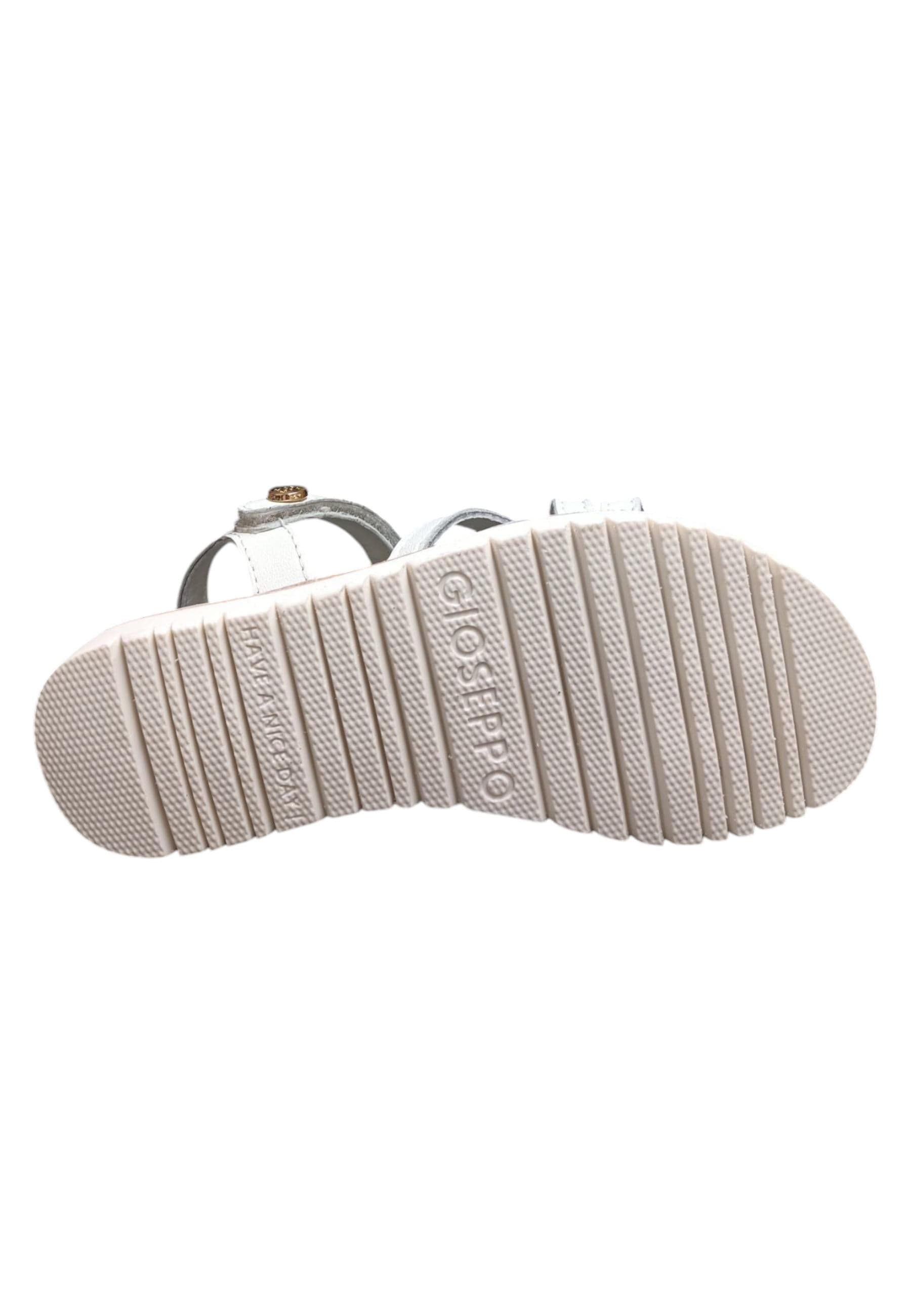 Sandalo bambina Gioseppo Tolland bianco pelle velcro comfort elegance - 5