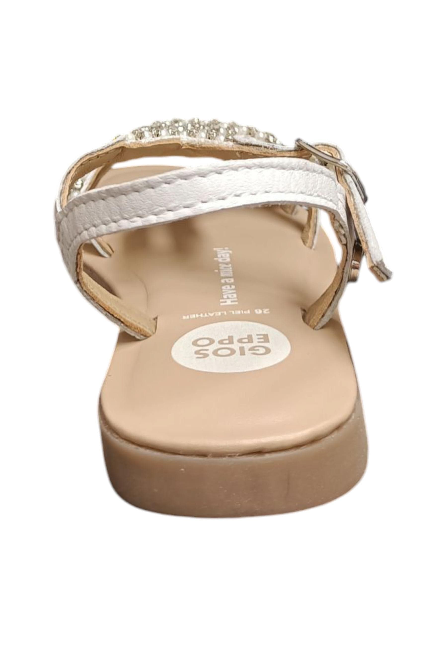 Scarpe sandalo Bambine e ragazze GIOSEPPO KOMENSKY  bianco fibia in Ballerine Scarpetteria Gica - Trani, commercioVirtuoso.it
