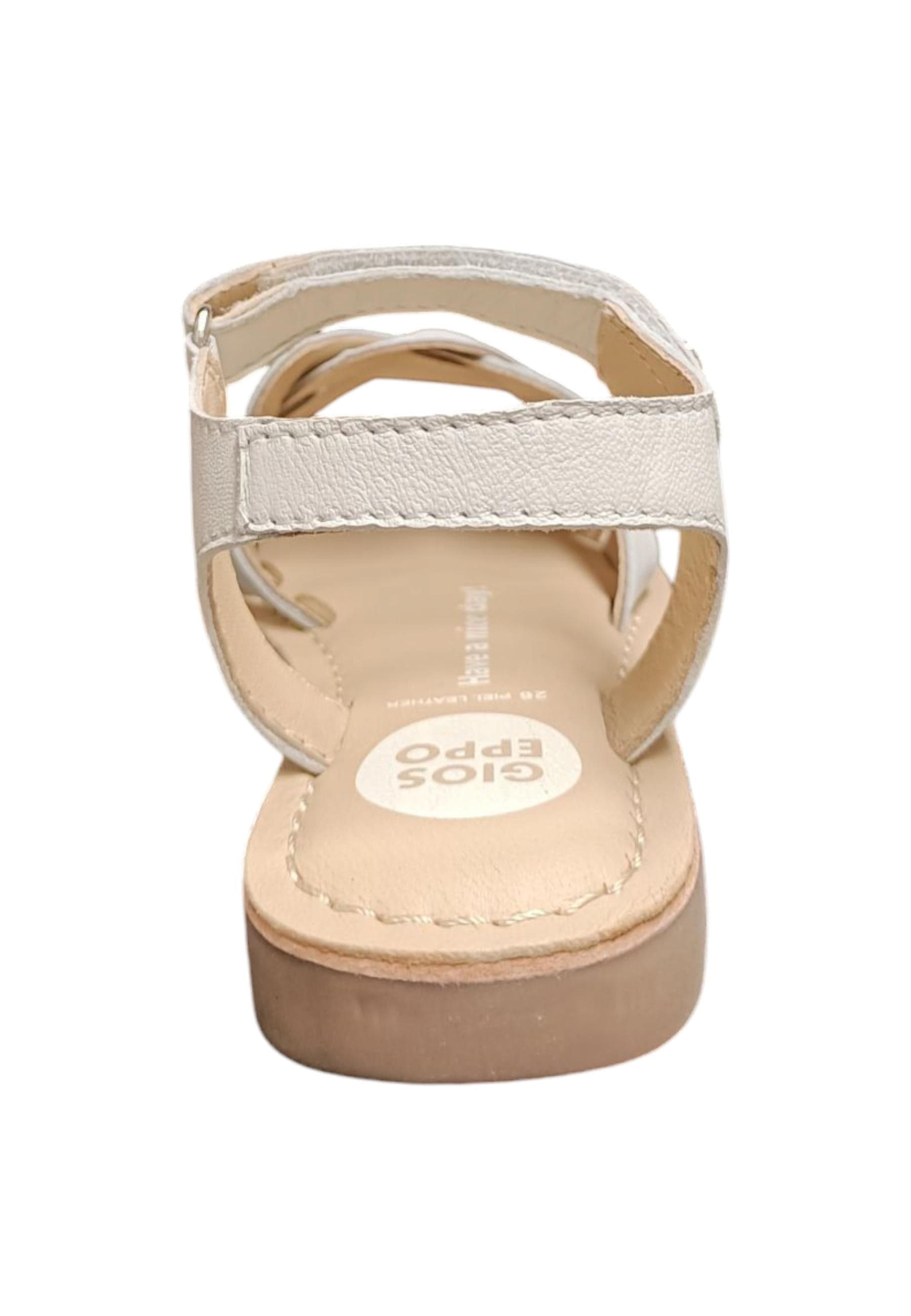 Sandalo bambina Gioseppo Rowley bianco pelle velcro comfort elegance in Ballerine Scarpetteria Gica - Trani, commercioVirtuoso.it