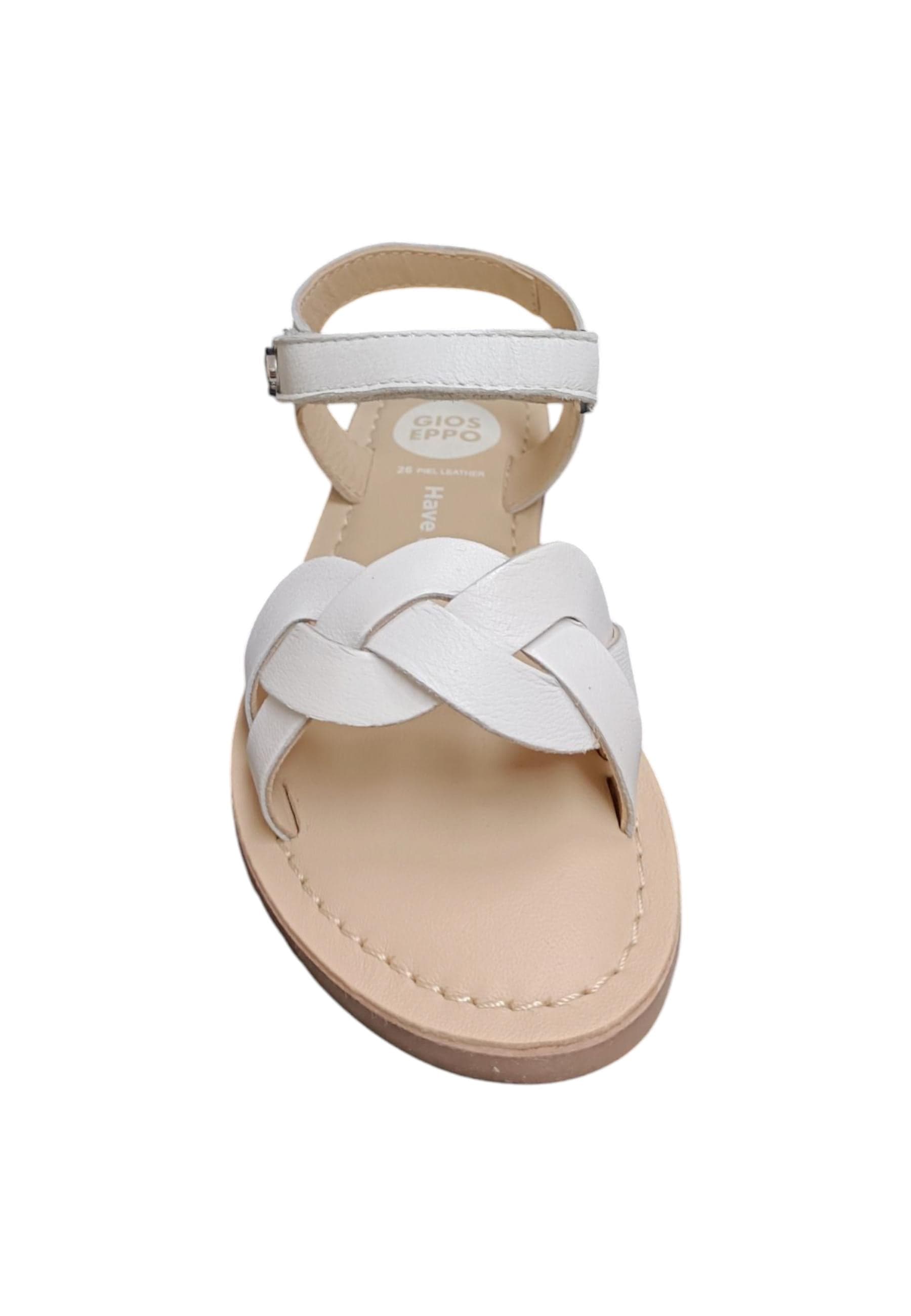 Sandalo bambina Gioseppo Rowley bianco pelle velcro comfort elegance in Ballerine Scarpetteria Gica - Trani, commercioVirtuoso.it